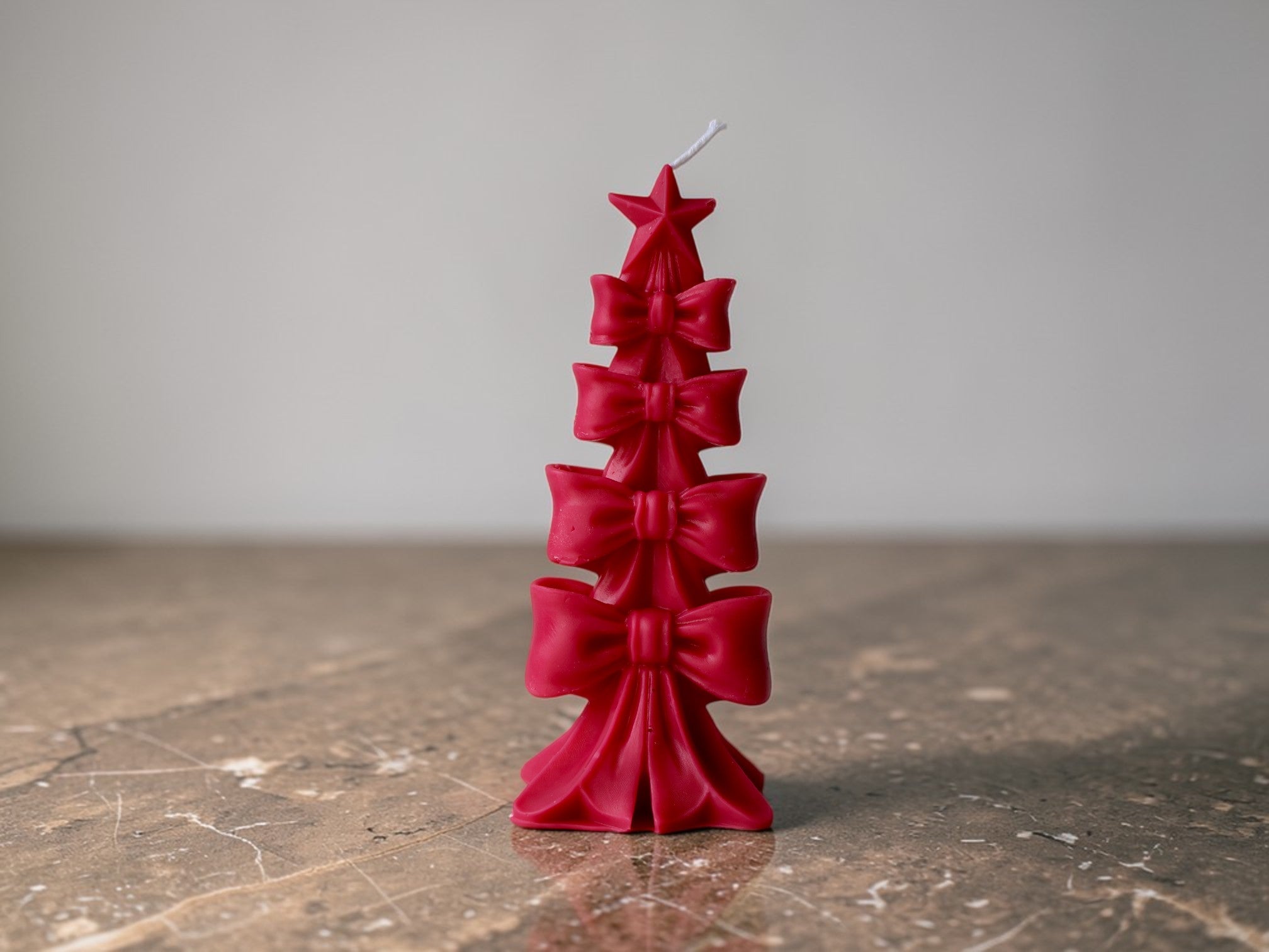 Bow Christmas Tree Candle