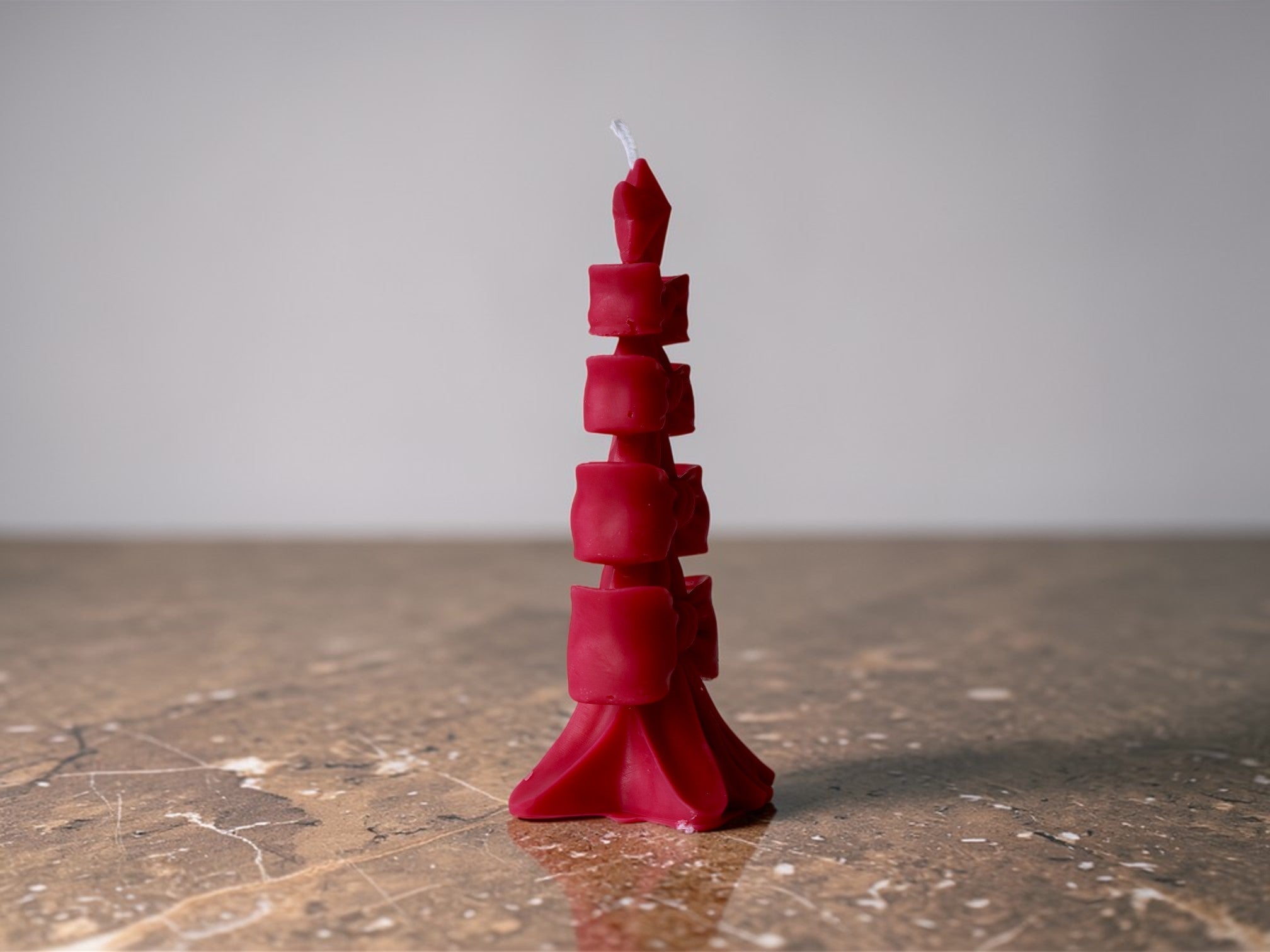 Bow Christmas Tree Candle