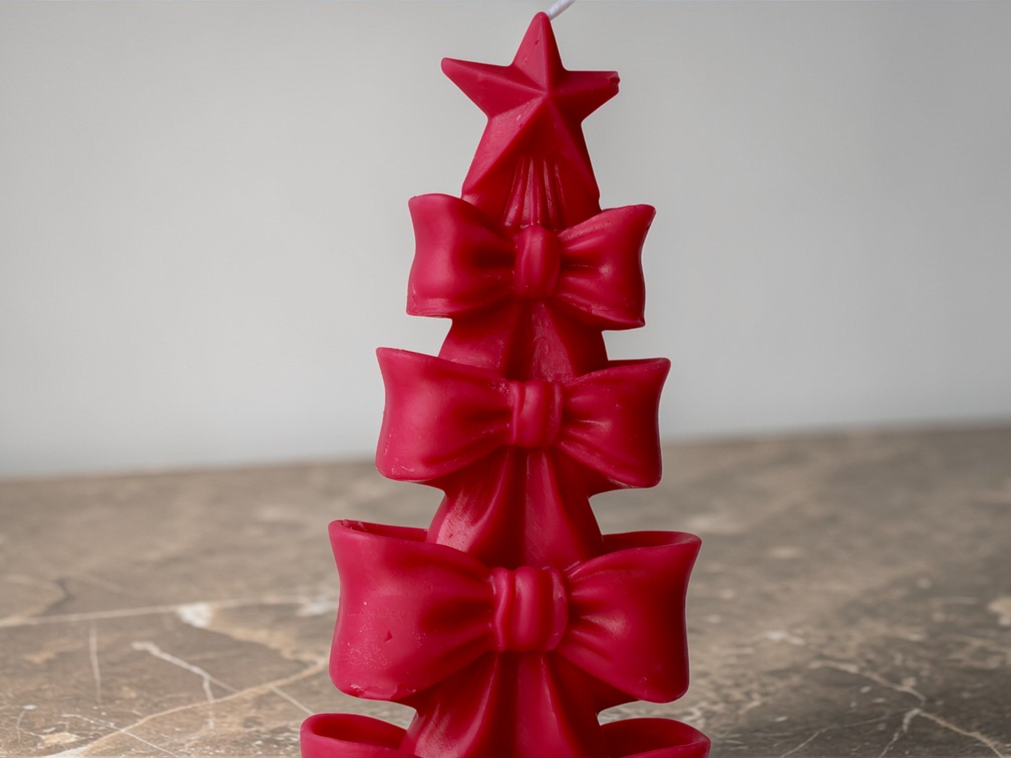 Bow Christmas Tree Candle