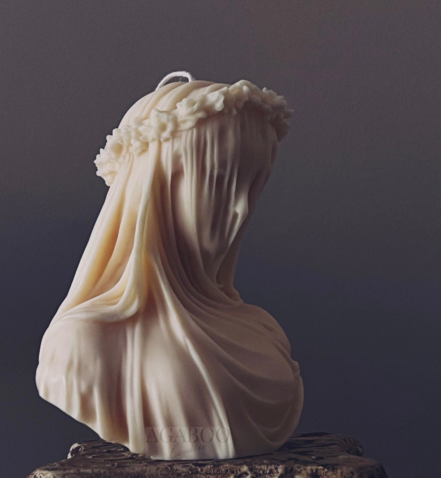 Large Veiled Lady Candle 6.5x4 inches