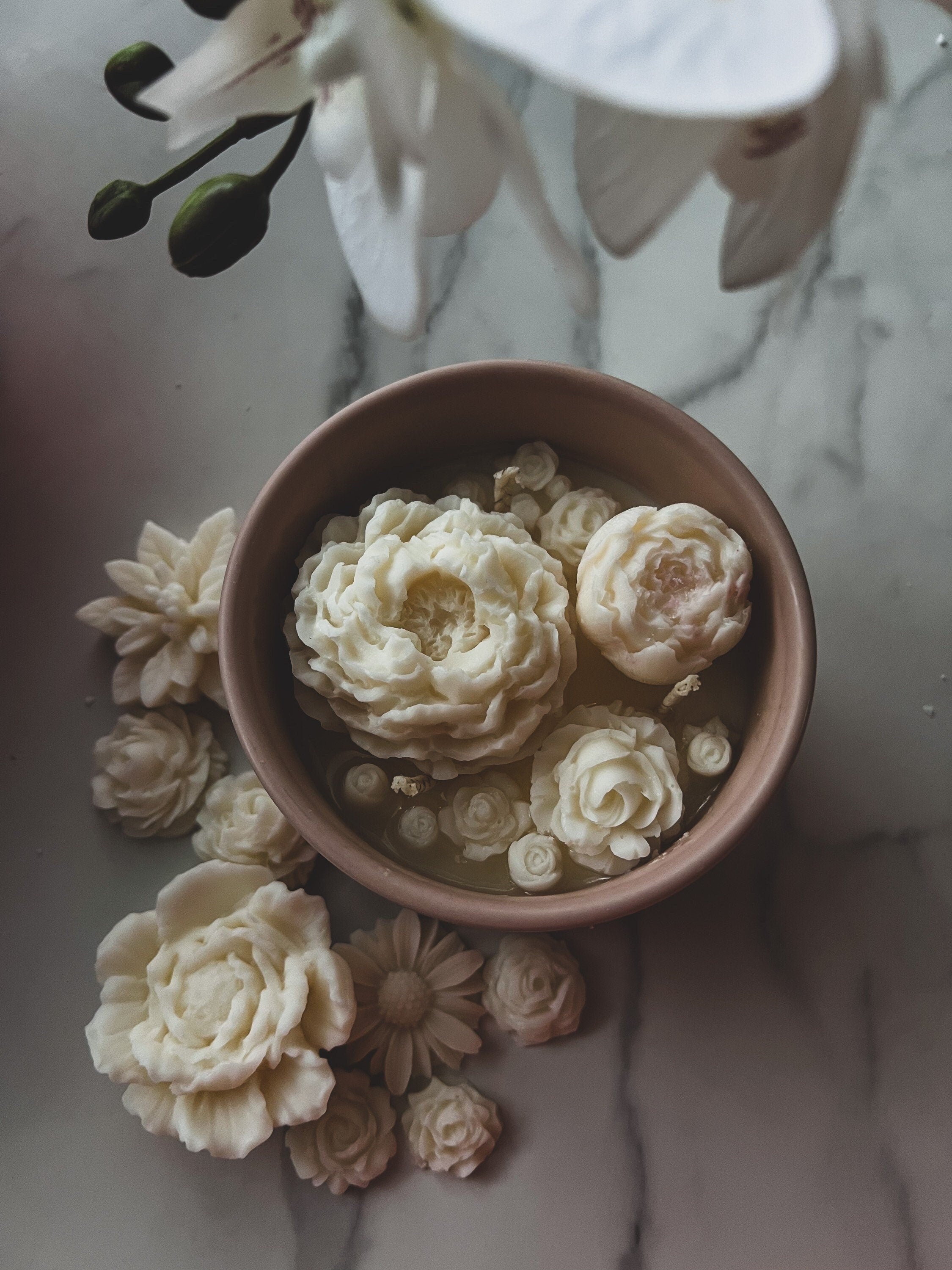 Ceramic Flower Jar Candle
