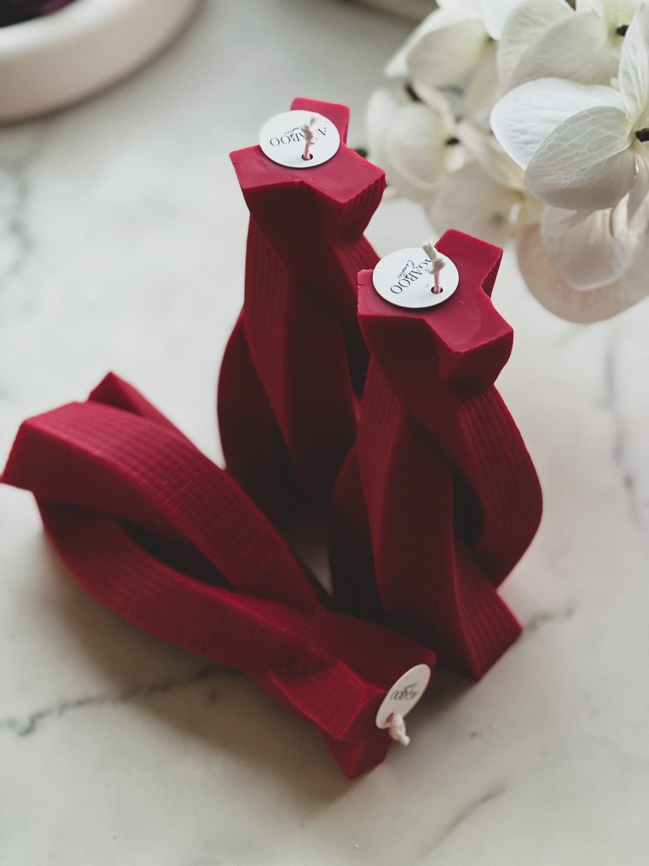 Twisted Pillar Swirl Candle