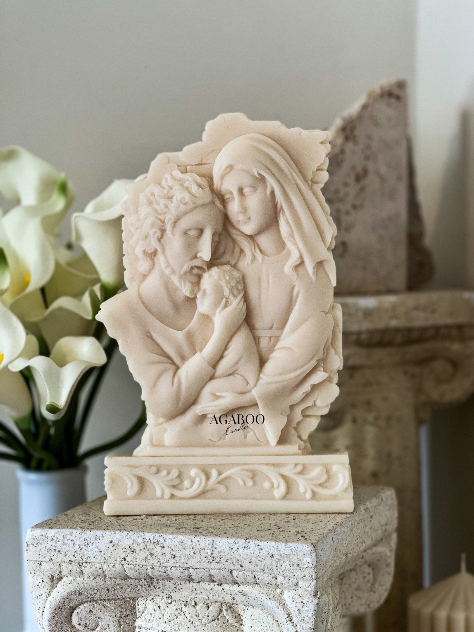 Holy Family Candle 8x5 inches