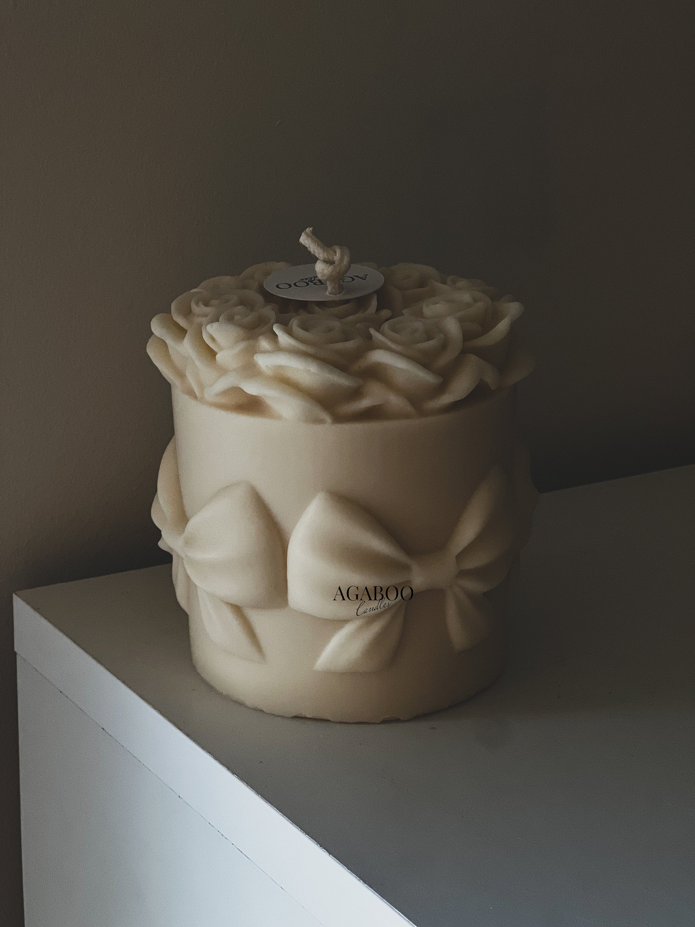 Huge Bowknot Rose Candle
