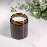 Unlabeled 12 PCS - Amber Straight Sided Jar (Threaded) Candle