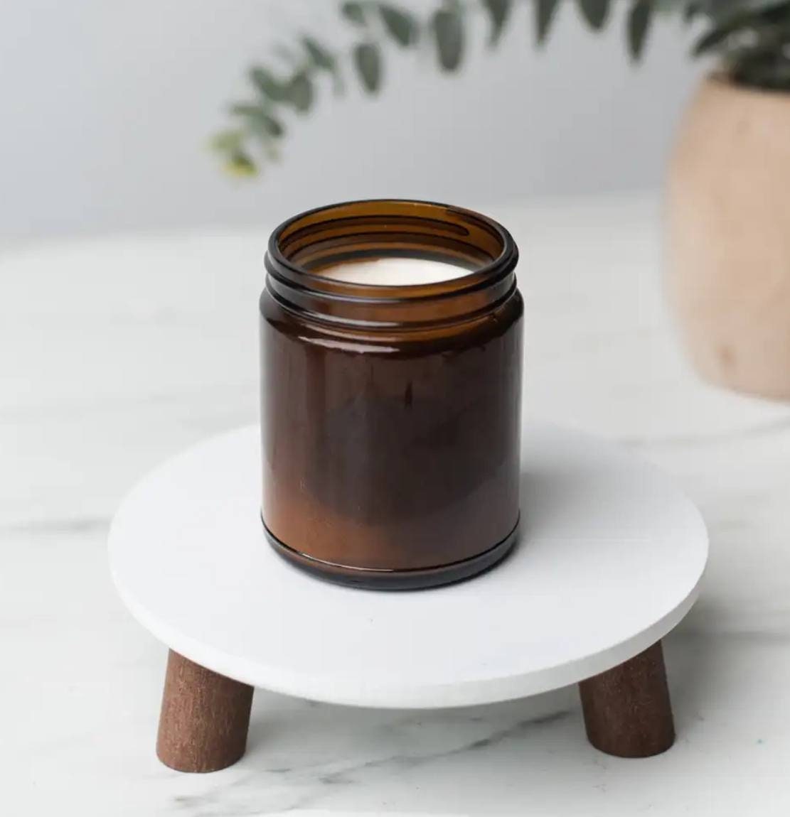 Unlabeled 12 PCS - Amber Straight Sided Jar (Threaded) Candle