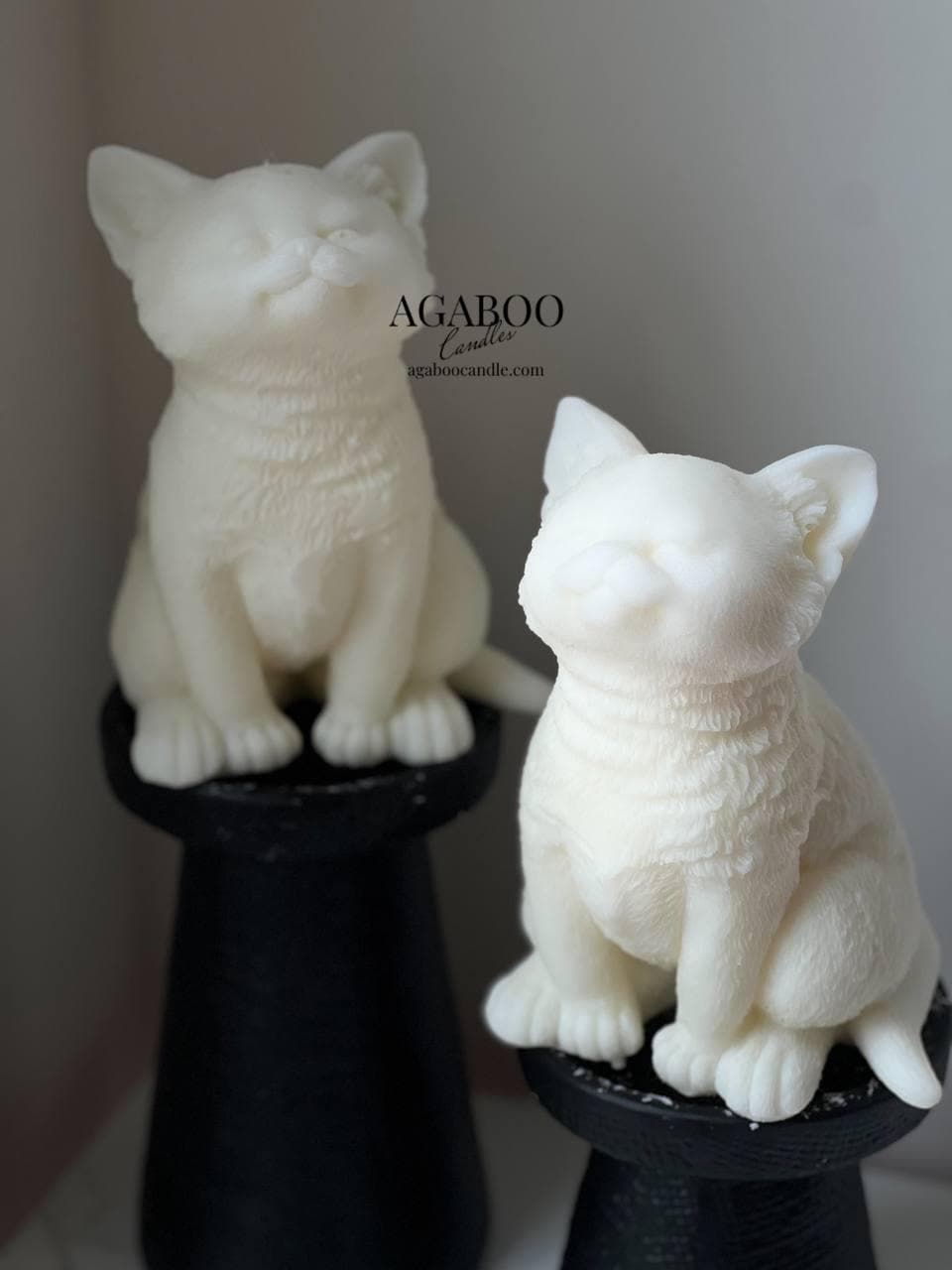 Large Cat Candle 6x4 inches