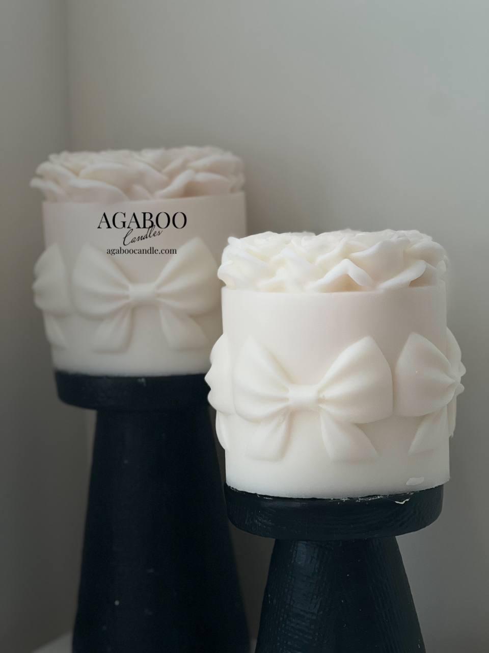 Huge Bowknot Rose Candle 5x4.5 inches