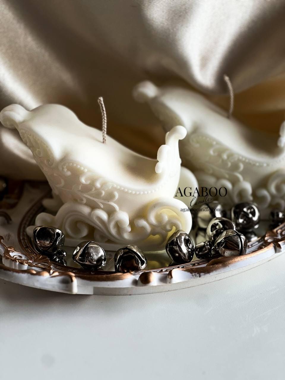 Large Christmas Sleigh Candle