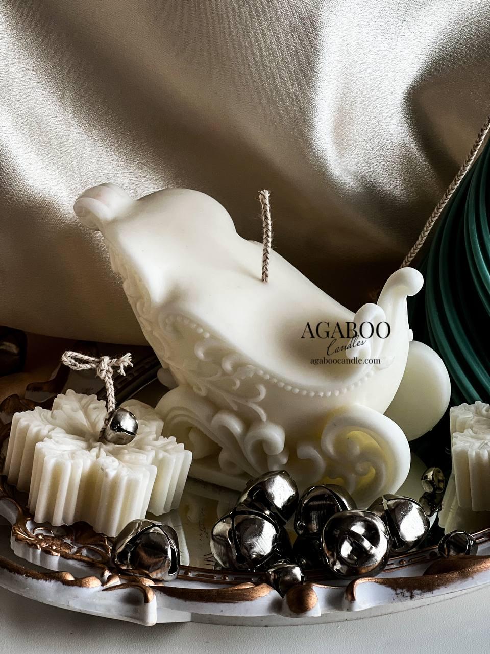 Large Christmas Sleigh Candle