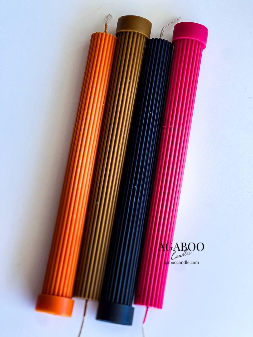 High Ribbed Pillar Candle 10.5x1 1/3 inches