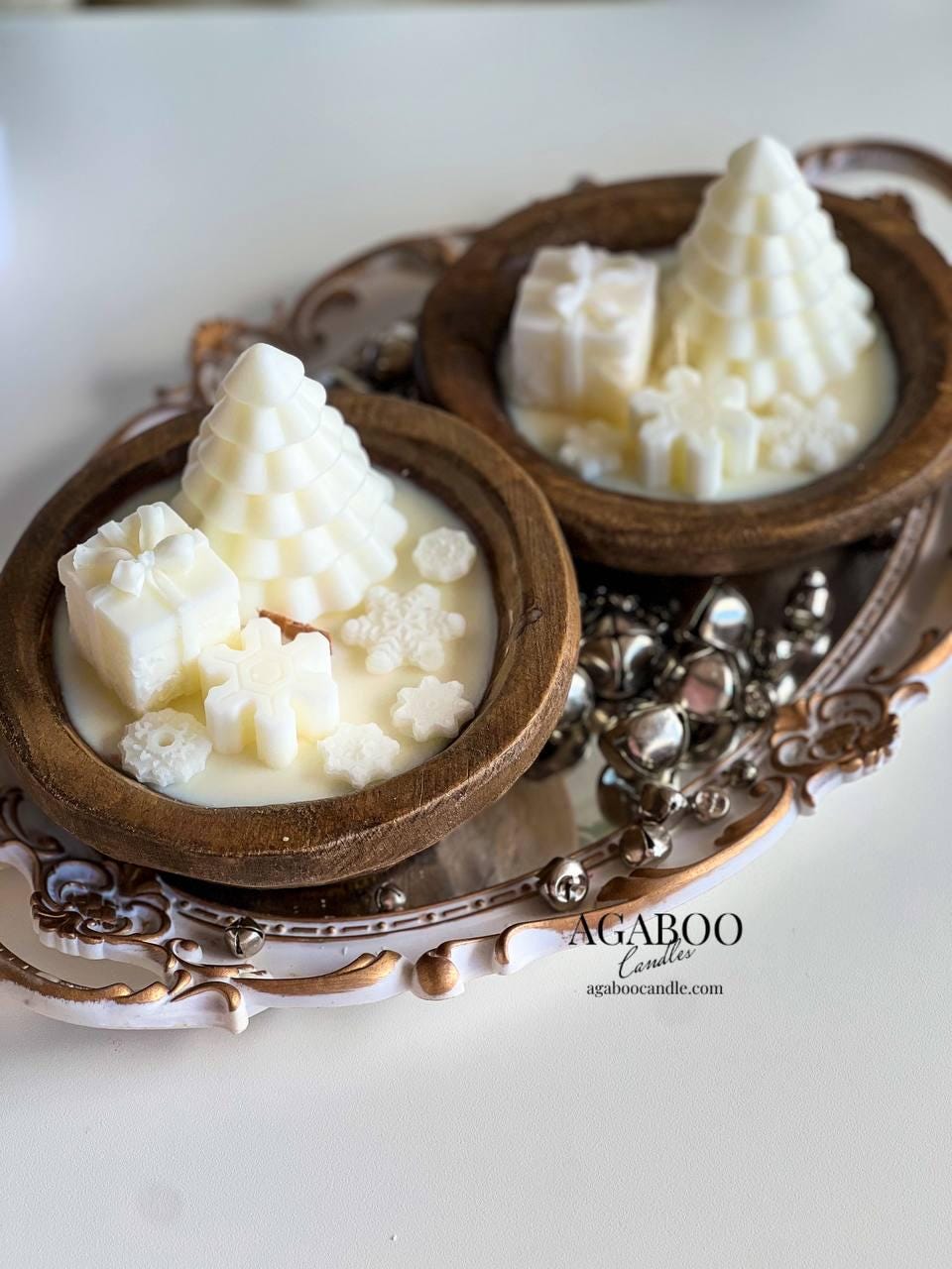 Rustic Wooden Christmas Candle