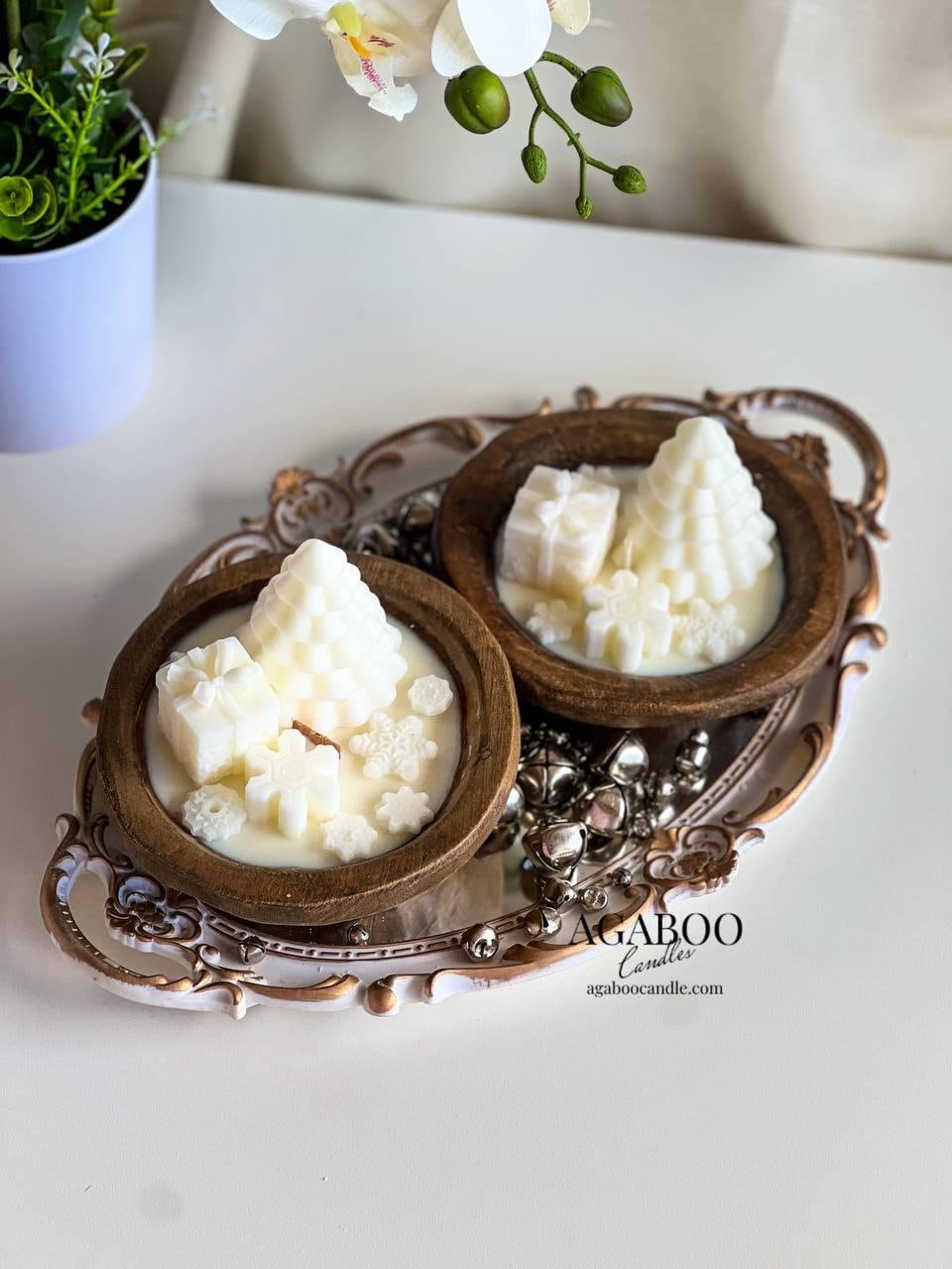 Rustic Wooden Christmas Candle