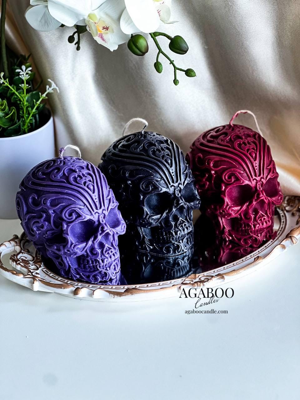 Huge Pattern Skull Candle