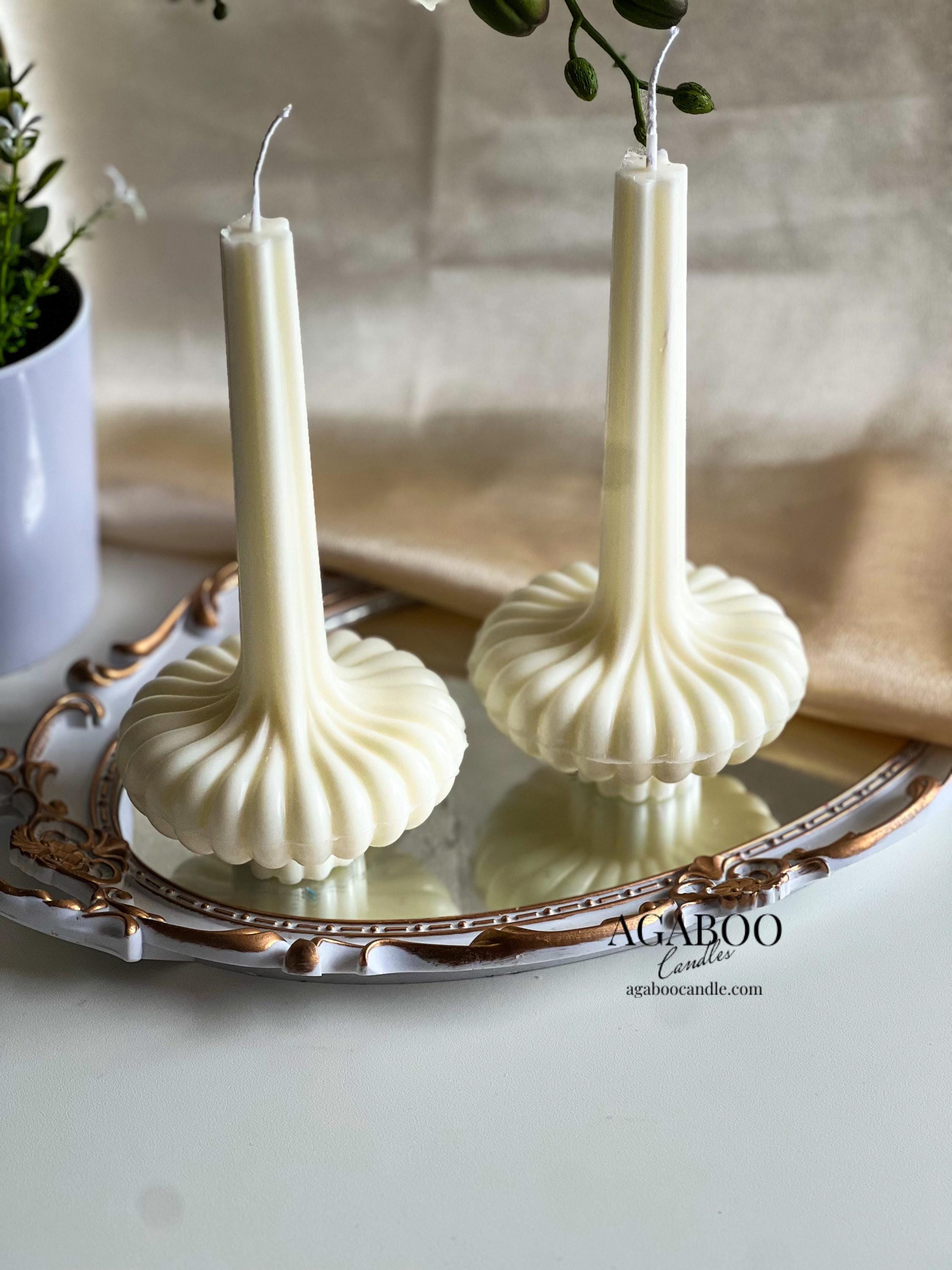 Set of 2 Large Striped Vase Pillar