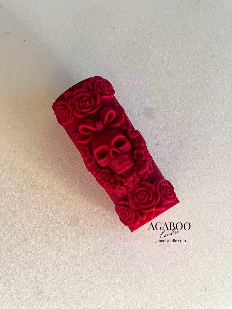 Pillar Skull Head Candle