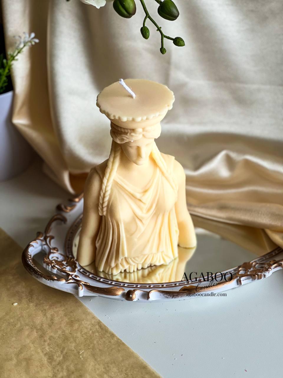 Large Caryatid Candle 6.5x5 inches