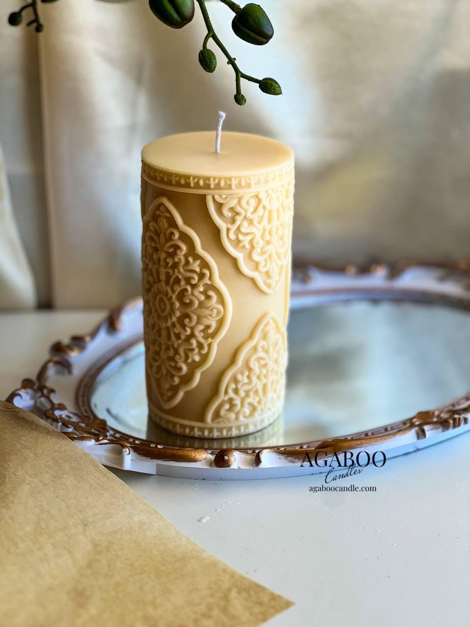 Large Vintage Lace Pillar 5.5x3 inches