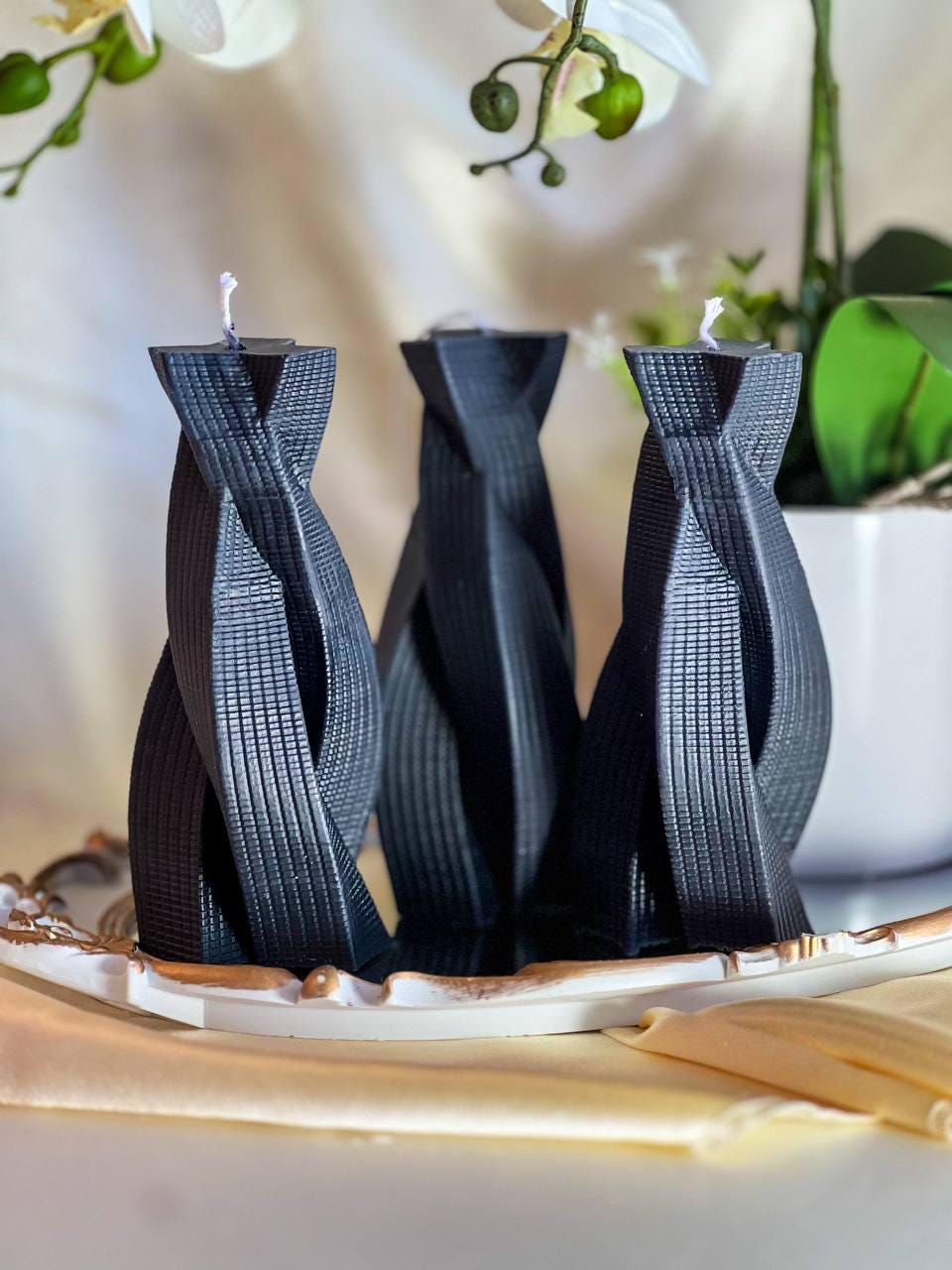 Twisted Pillar Swirl Candle