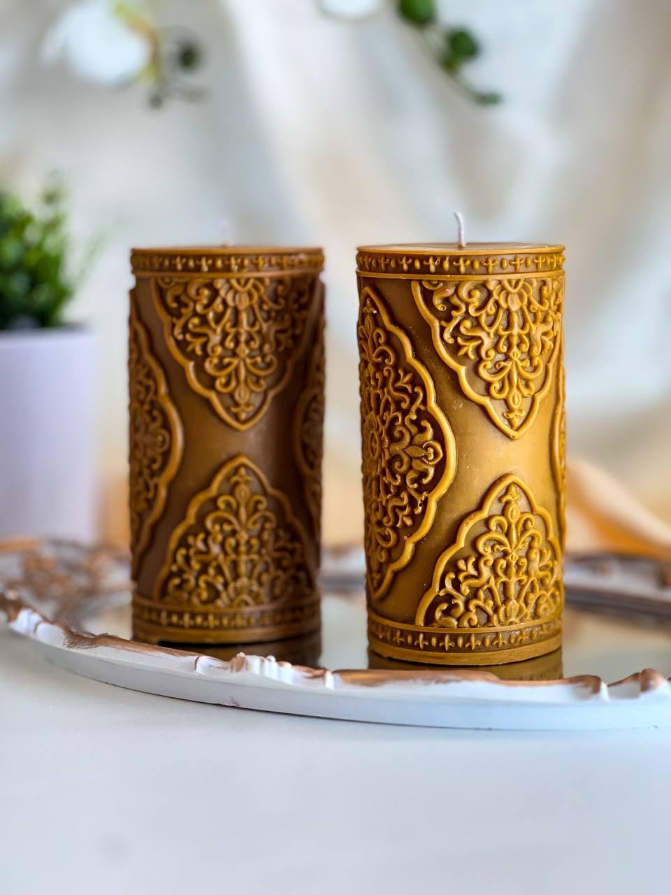 Large Vintage Lace Pillar