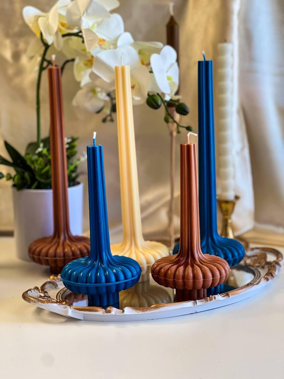 Set of 2 Large Striped Vase Pillar