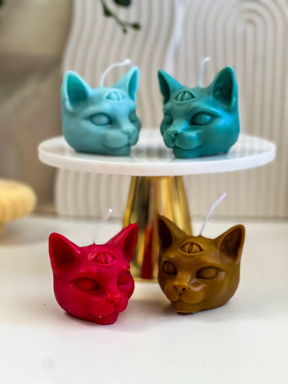 Mystical Cat's head Candle