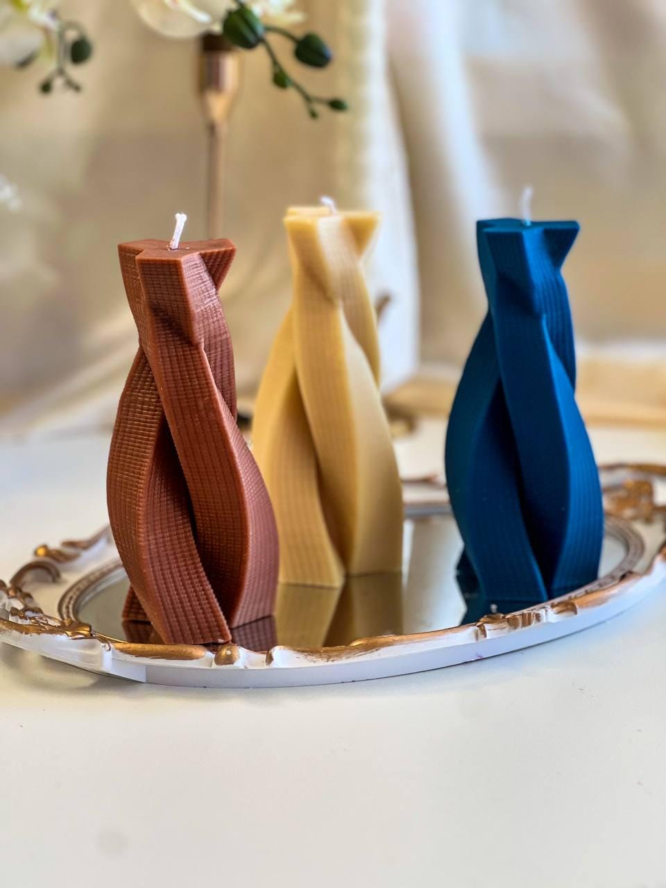 Twisted Pillar Swirl Candle