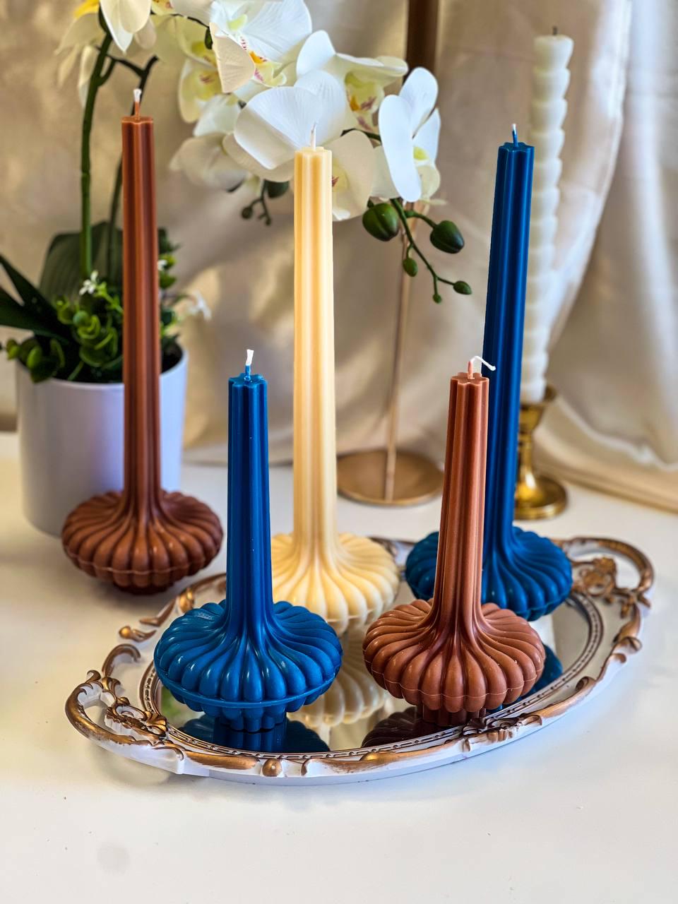 Set of 2 Large Striped Vase Pillar