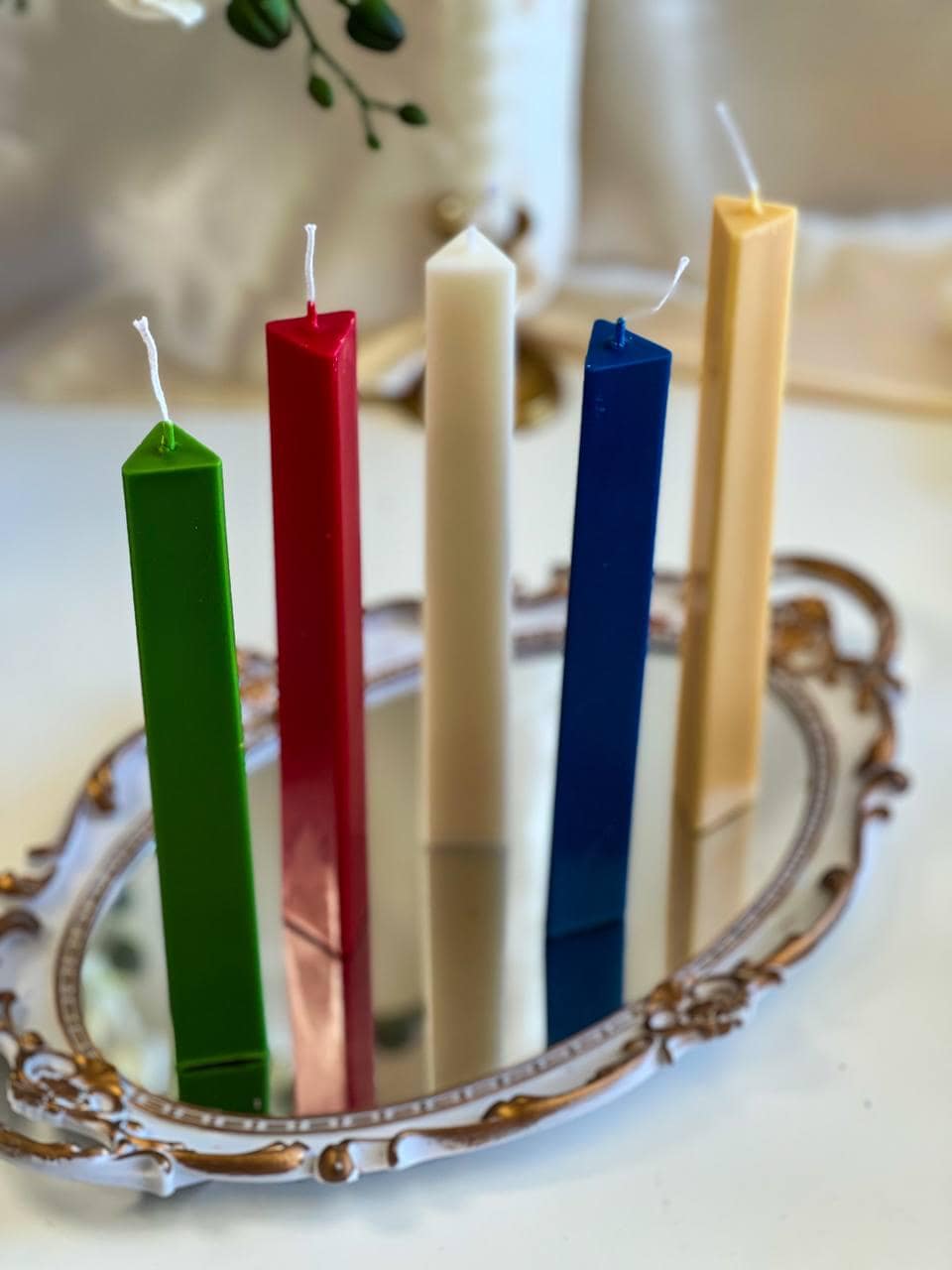 Modern Geometric Taper Candle