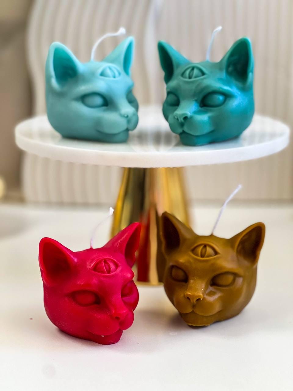 Mystical Cat's head Candle