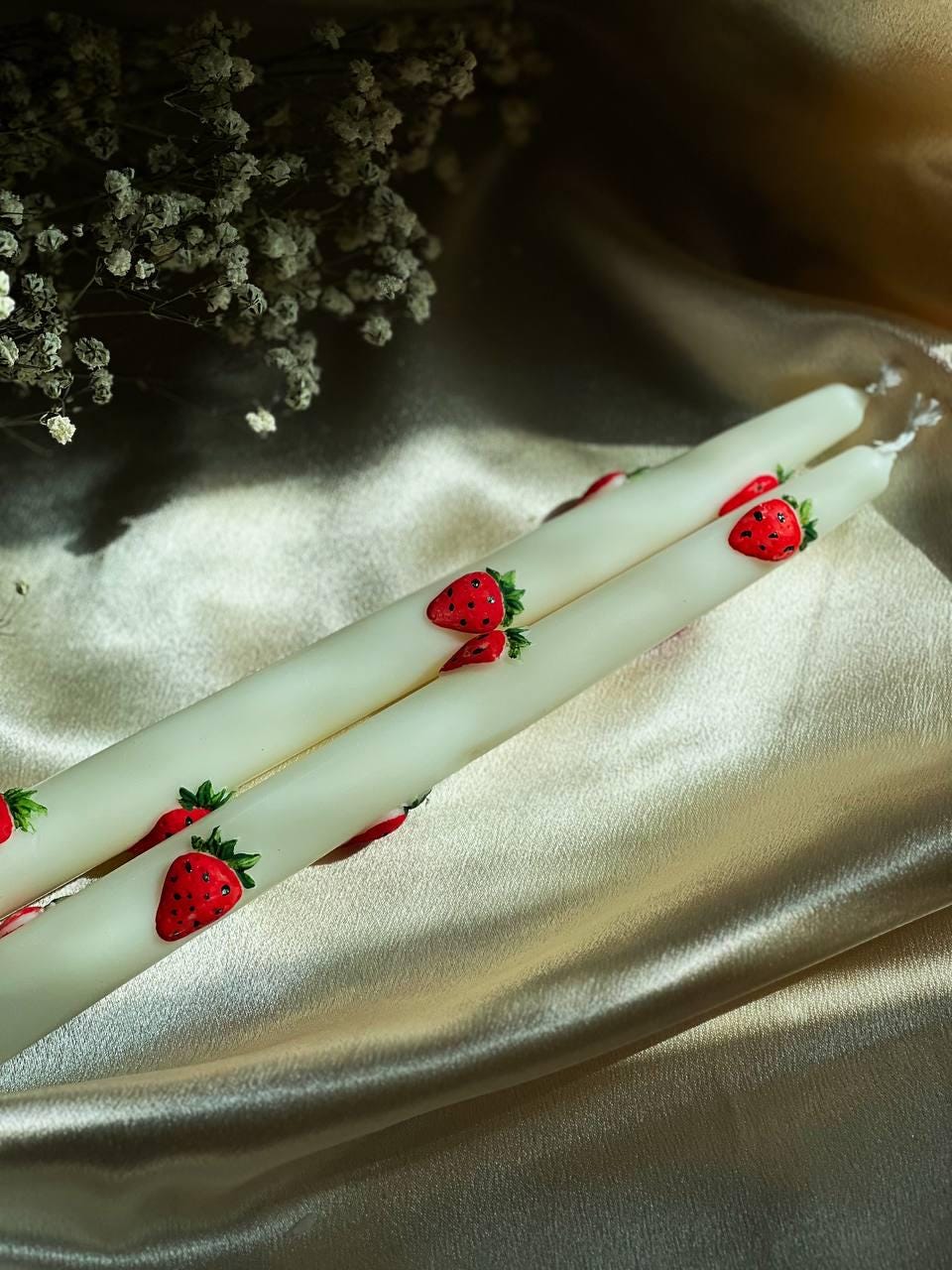Strawberry Taper Candle