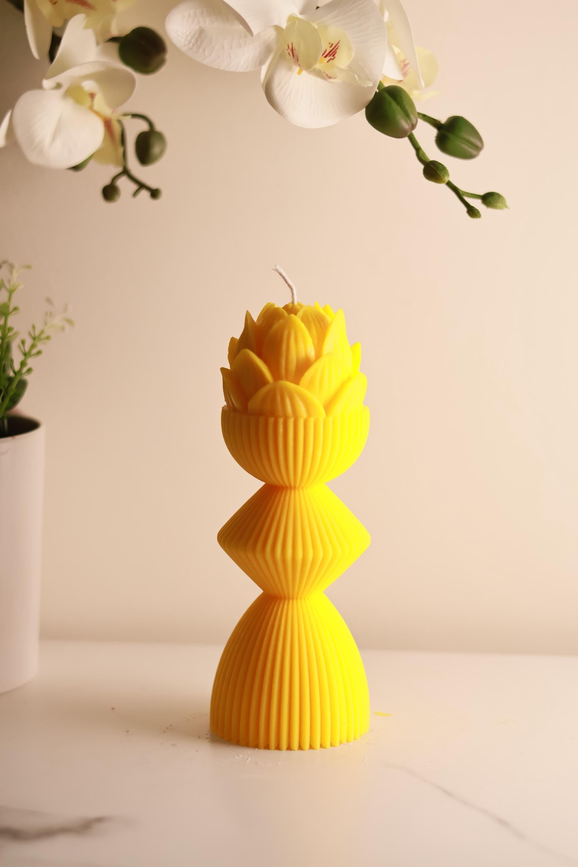 Lotus Pillar Candle 7x3 inches