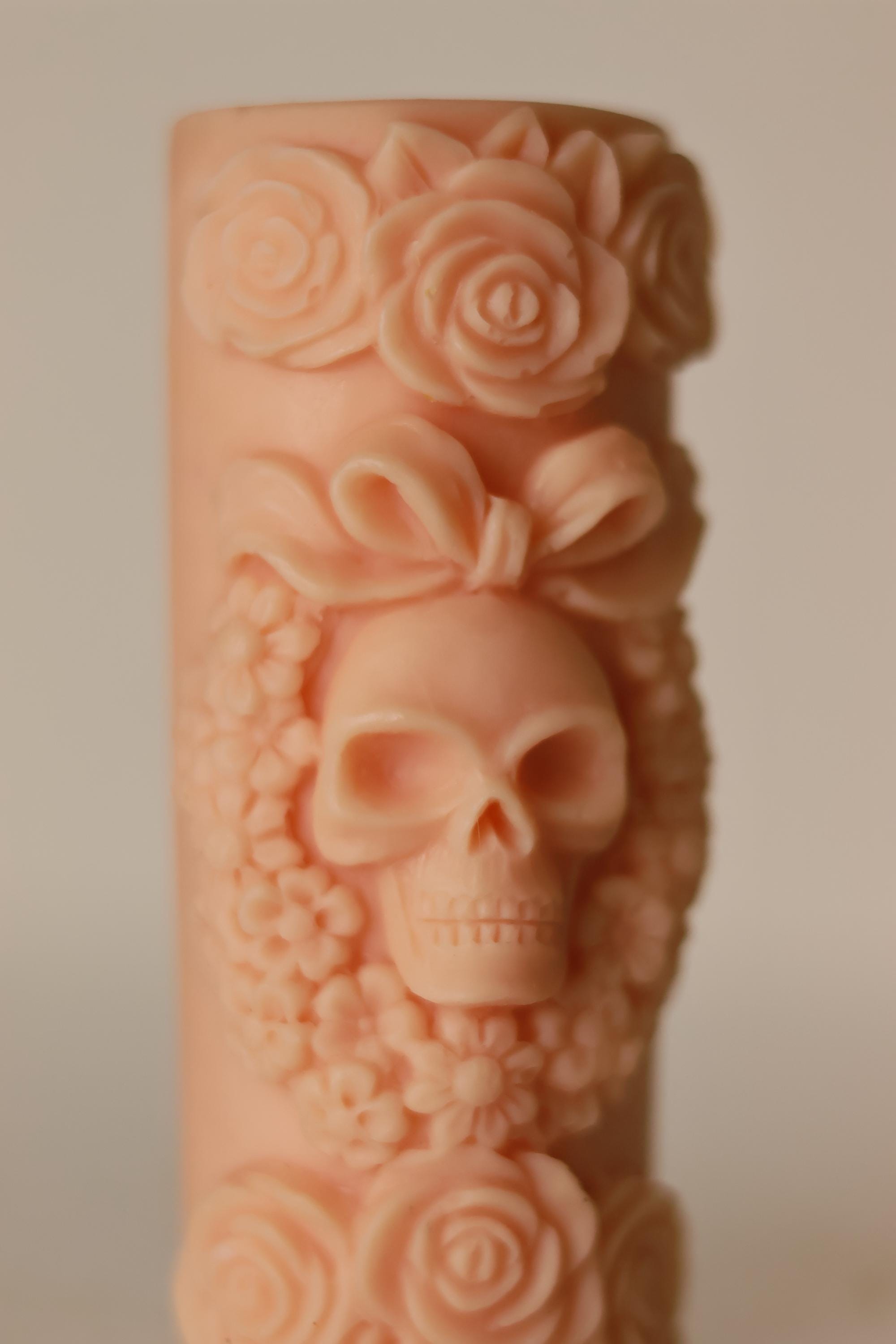 Pillar Skull Head Candle