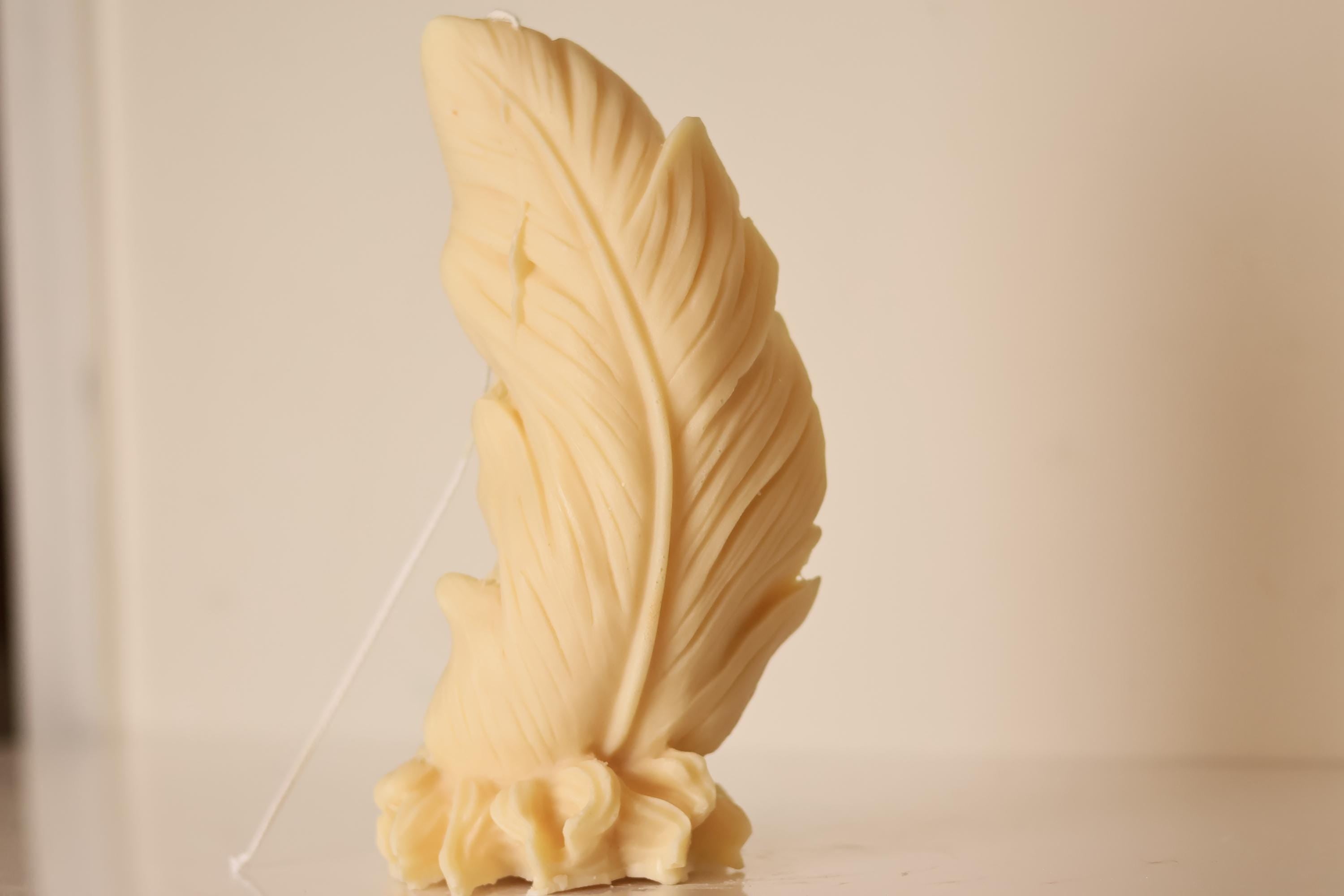 Giant Feather Candle 9.5x5 inches