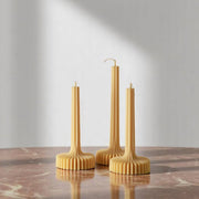 Set of 2 Stripe Vase Column Candle
