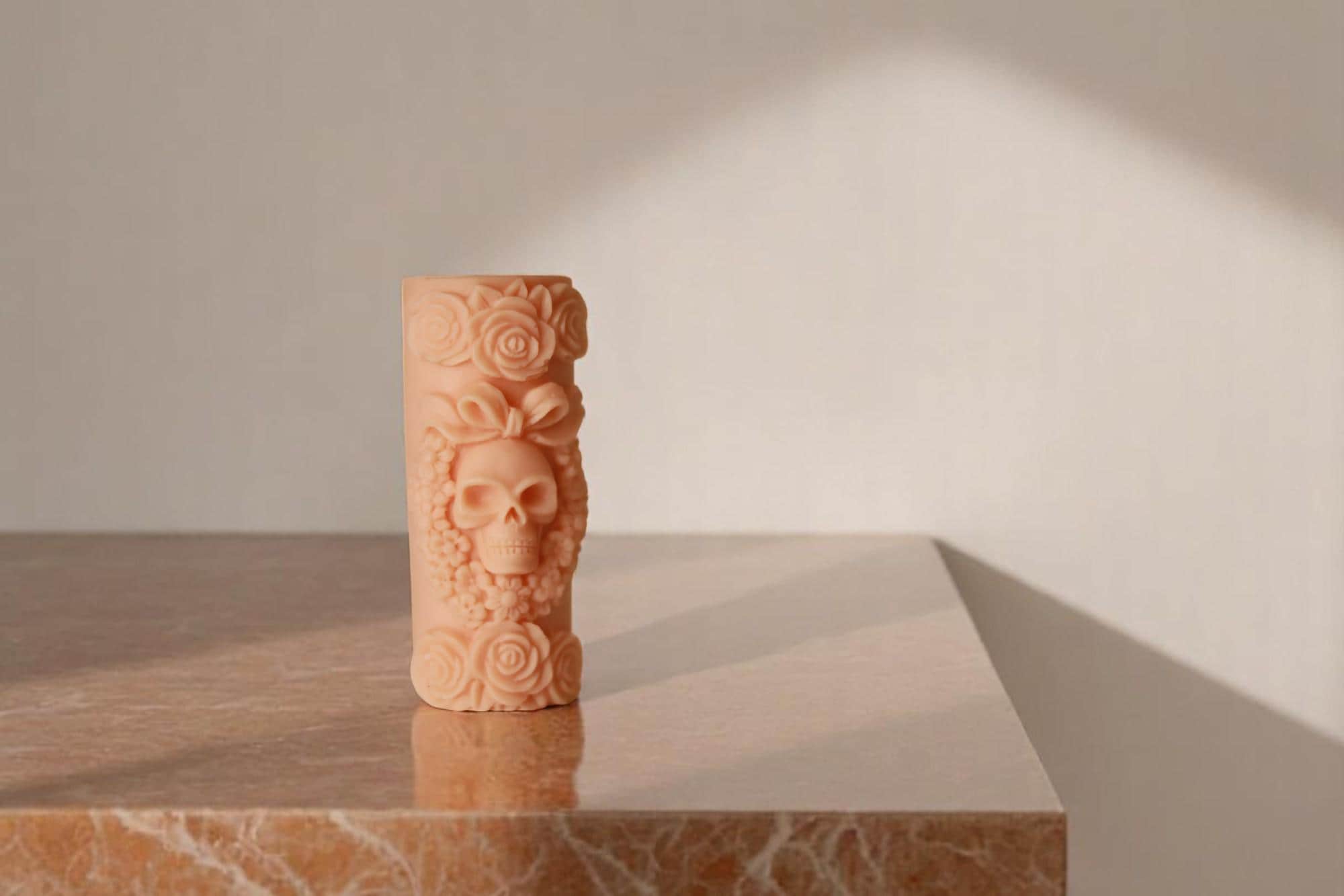 Pillar Skull Head Candle