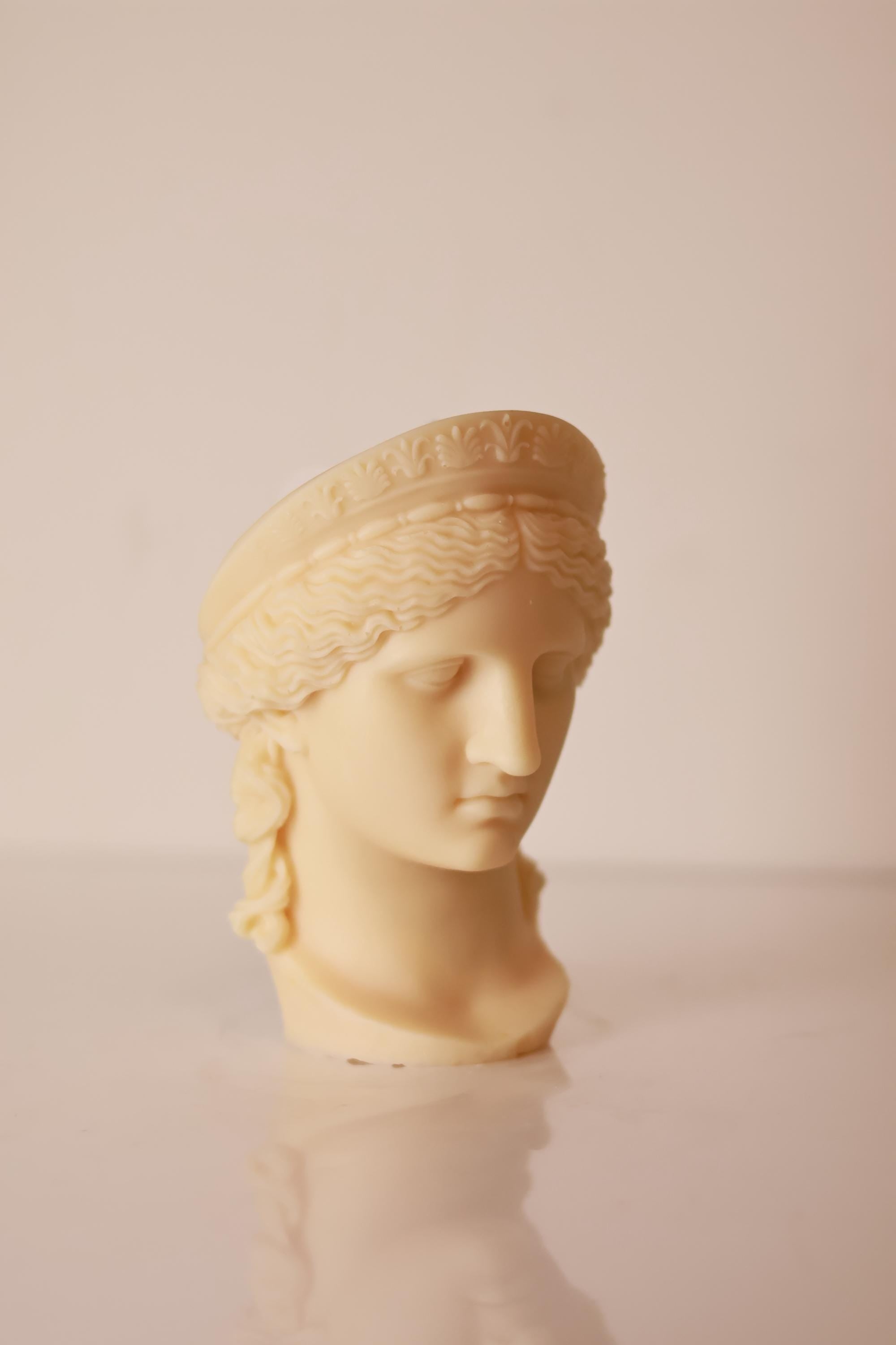 Hera Bust Statue Candle: 7.5x4 inches