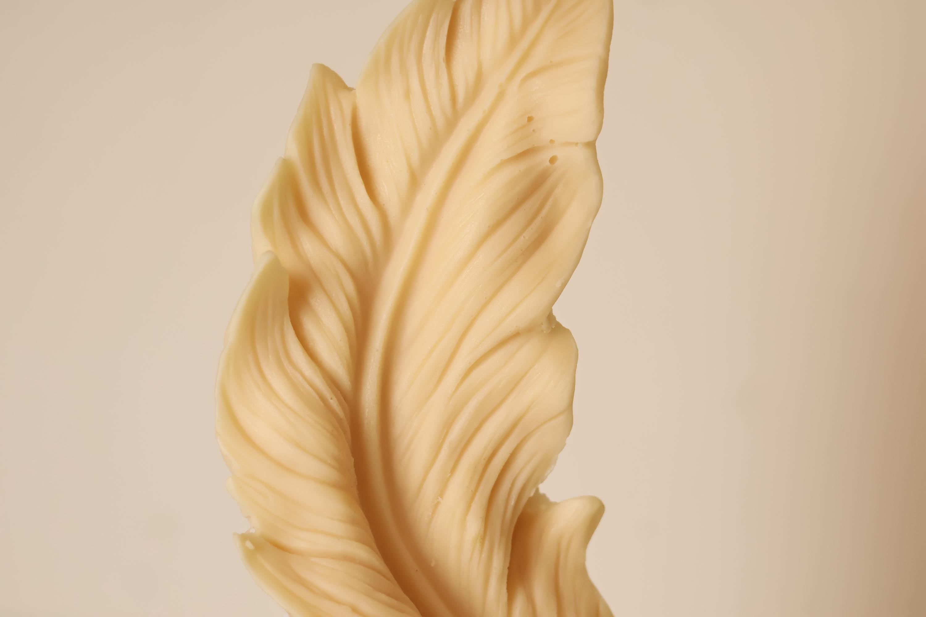 Giant Feather Candle 9.5x5 inches