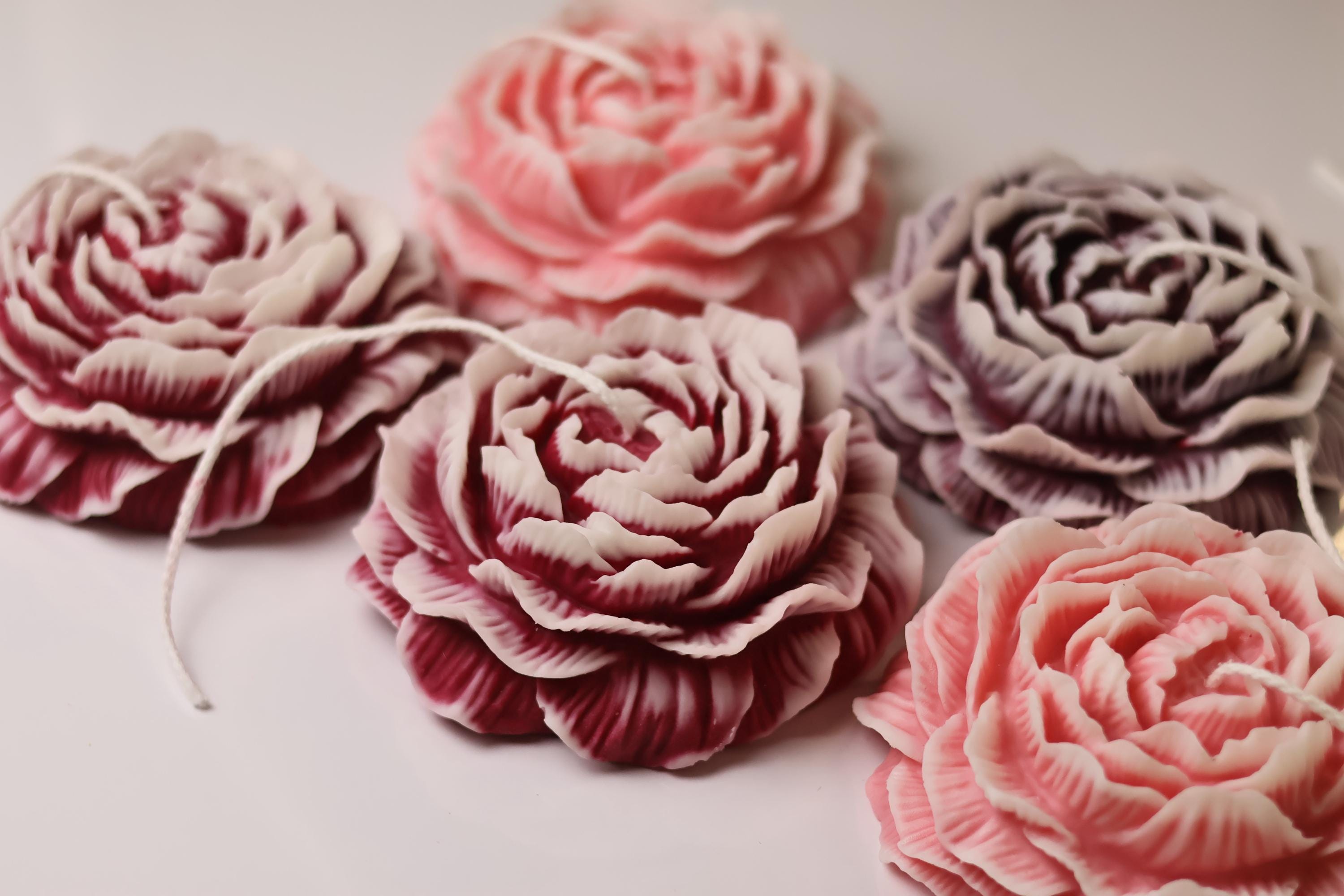 Huge Ombre Peony Candle 2.5x6 inches