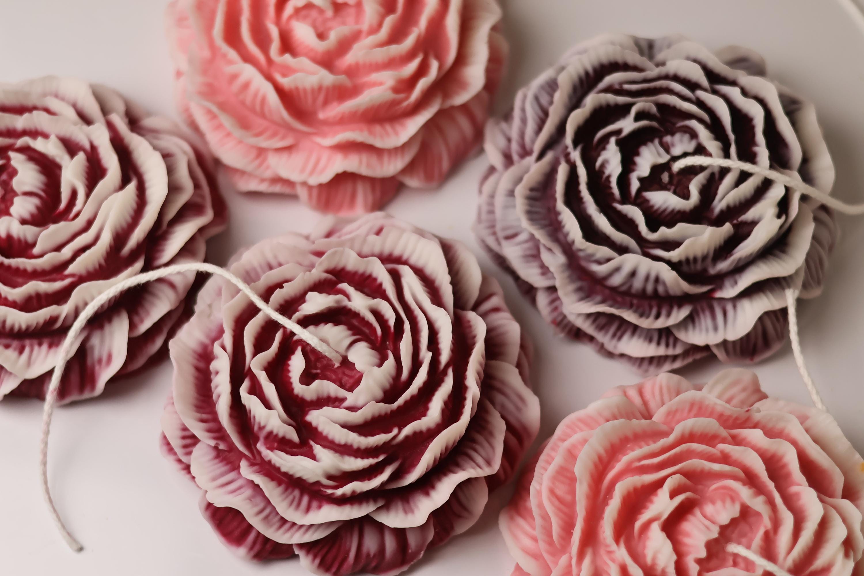 Huge Ombre Peony Candle 2.5x6 inches