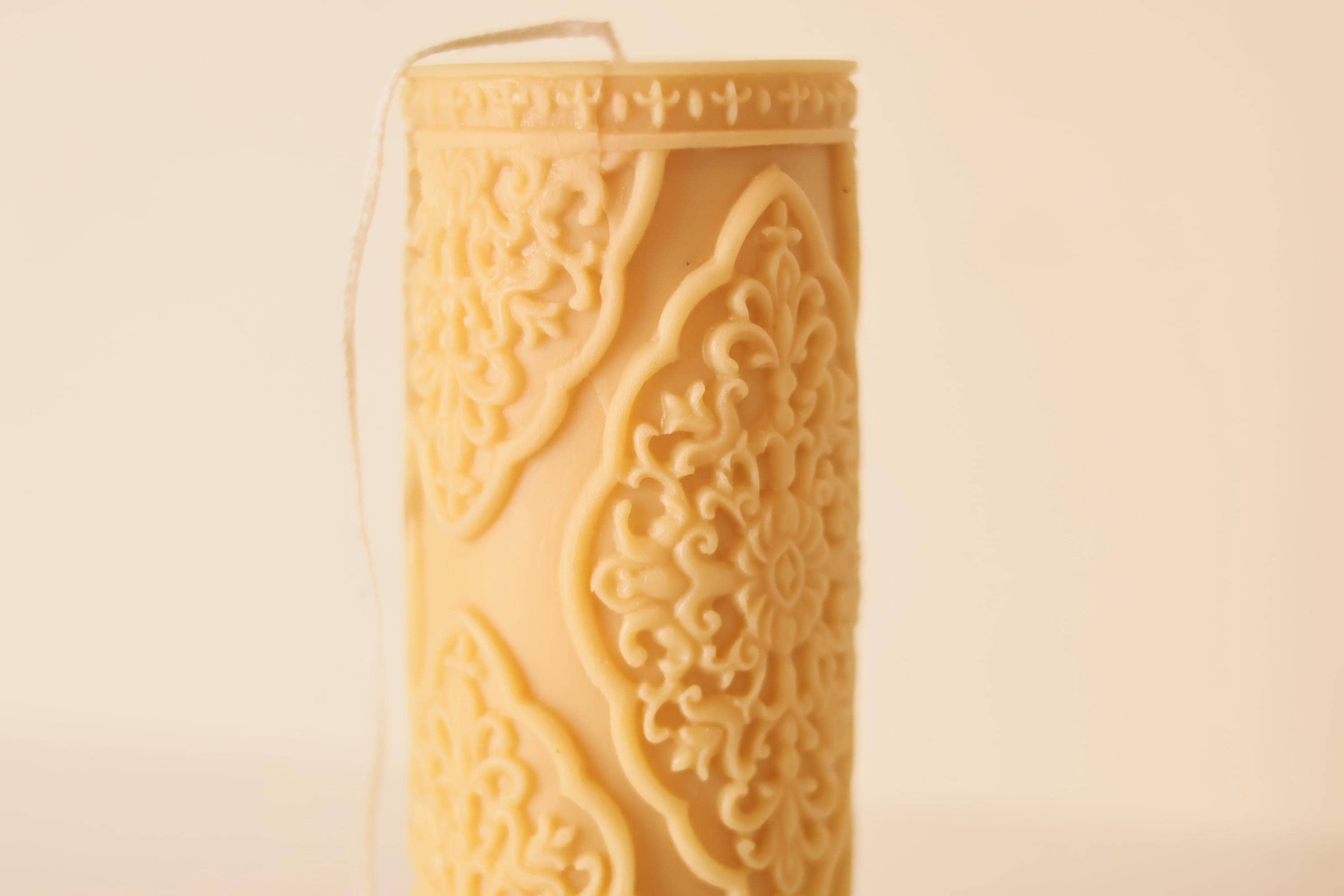 Medium Vintage Lace Pillar Candle