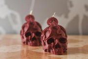 Skull with octopus candle