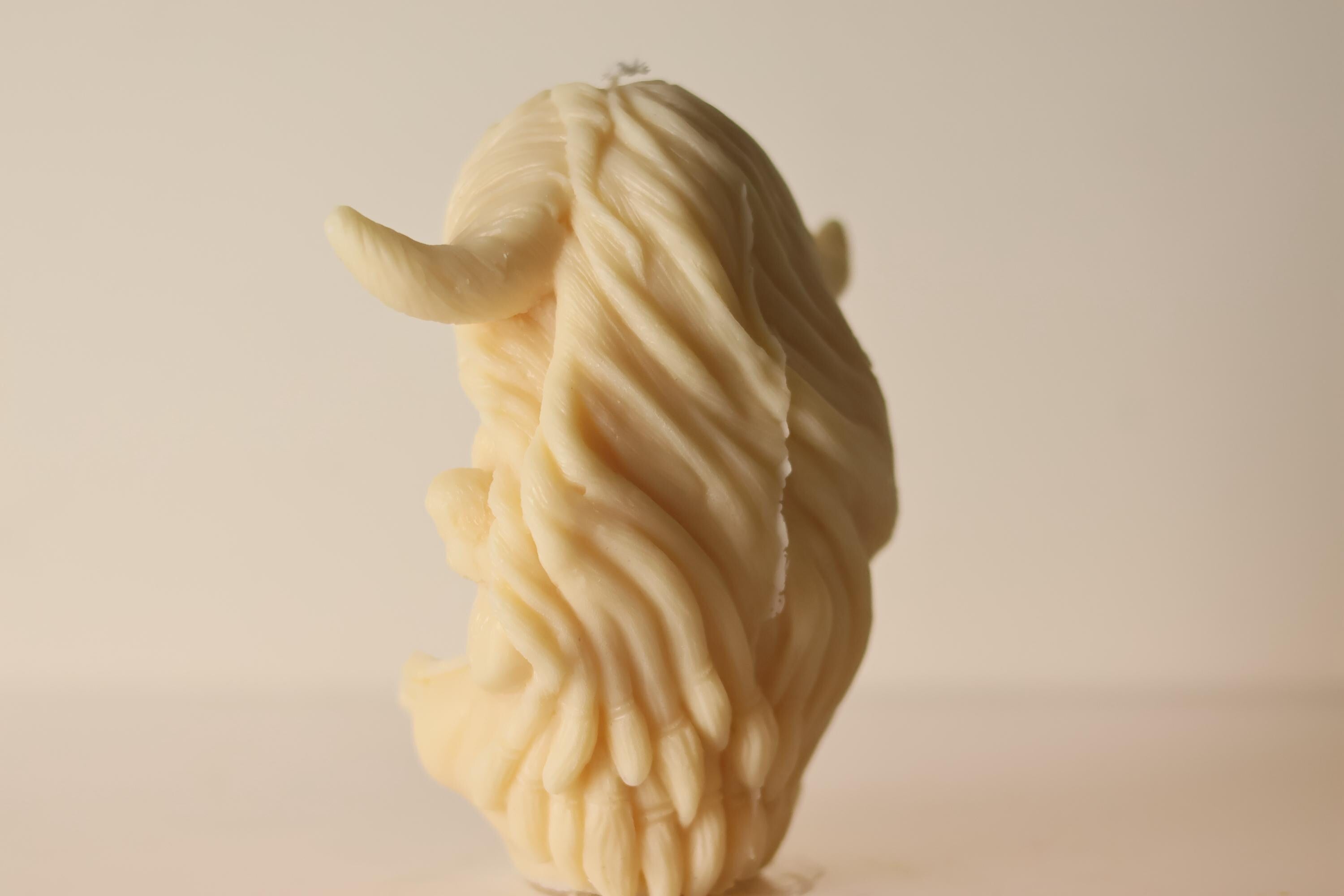 Goddess Candle with Horns 6.5x5 inches