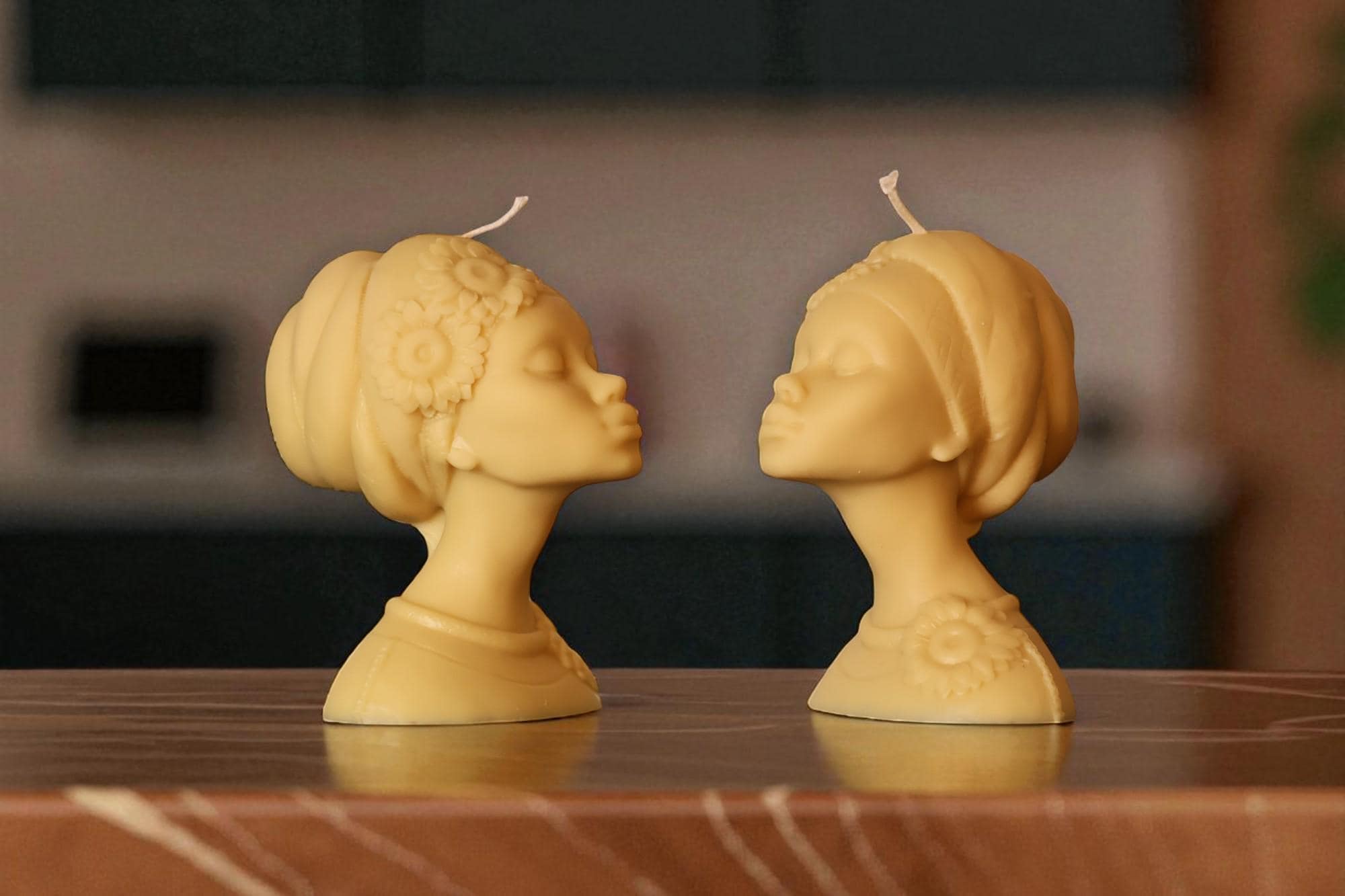 Afro Lady Bust Candle