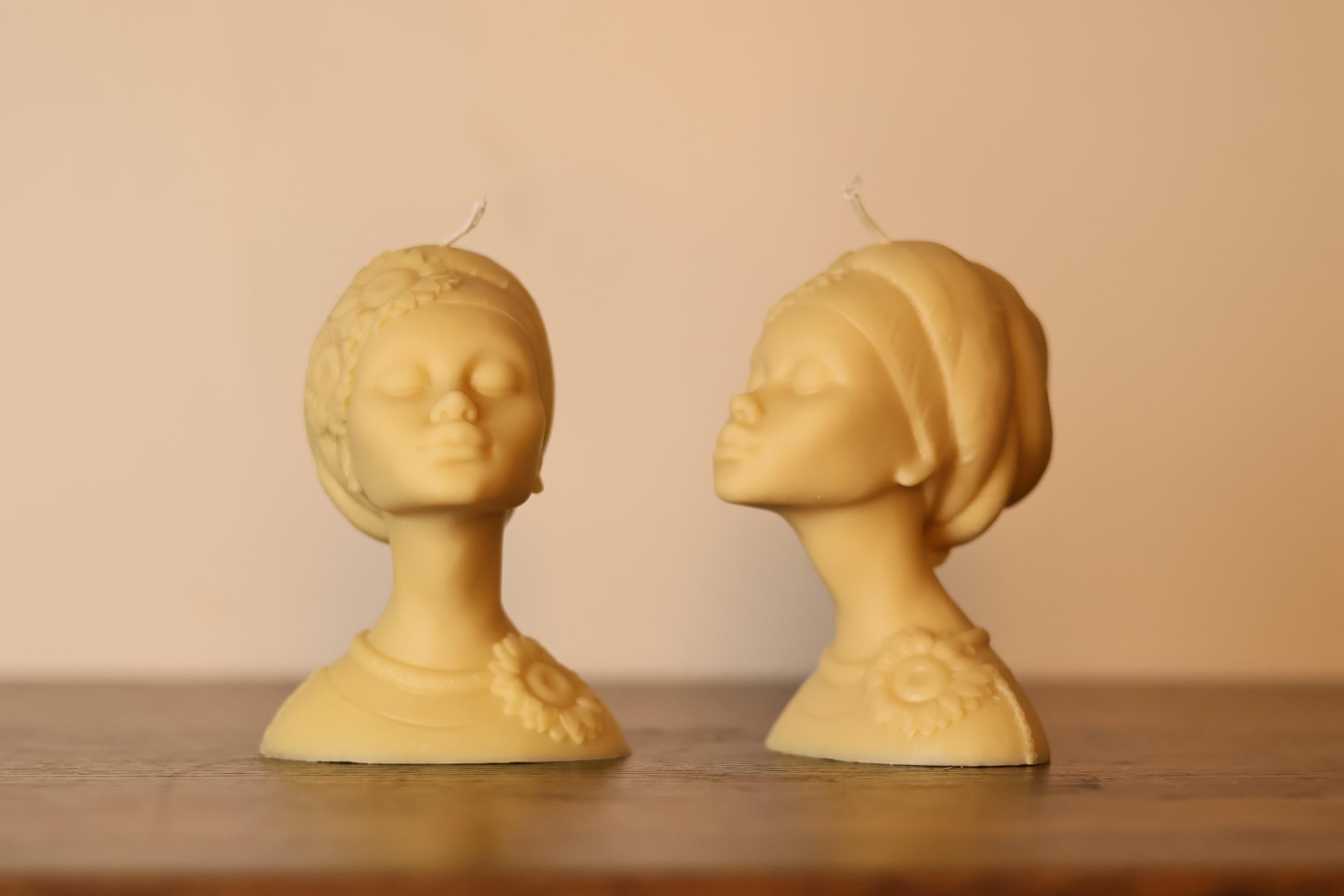 Afro Lady Bust Candle