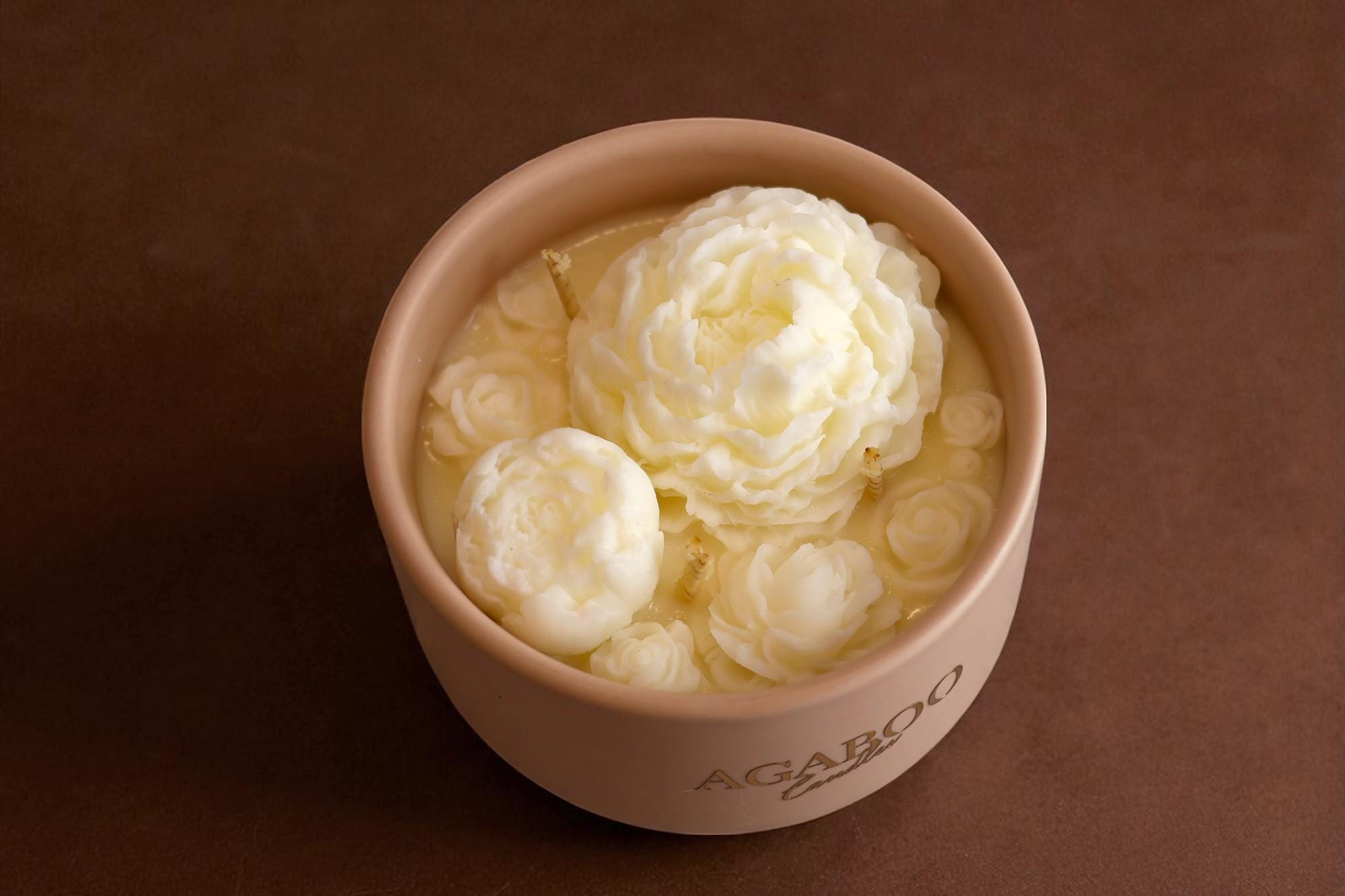 Ceramic Flower Jar Candle