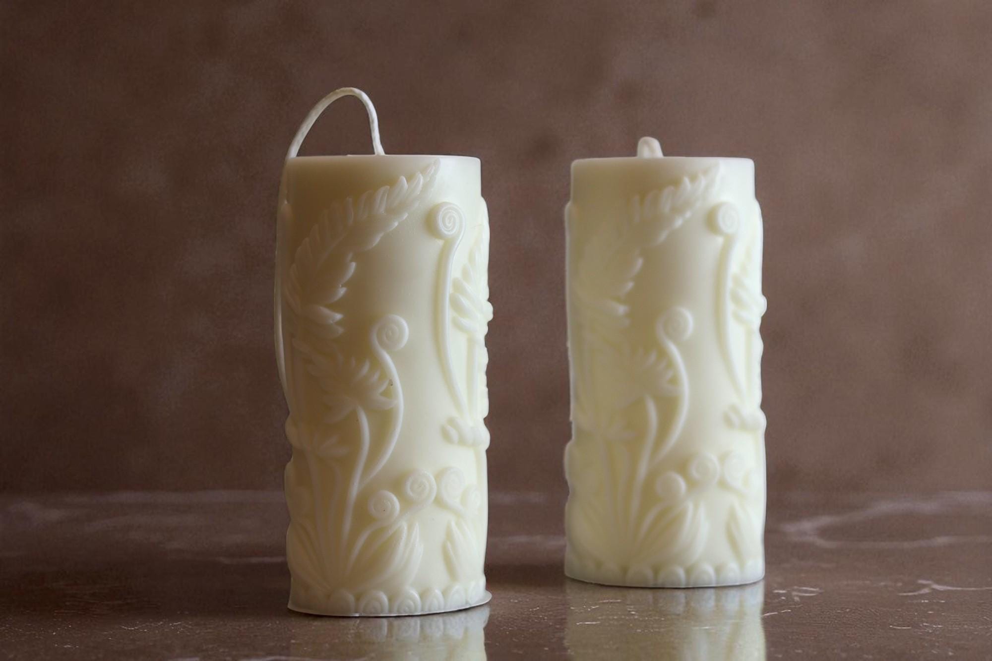 Chic Flower Pillar Candle
