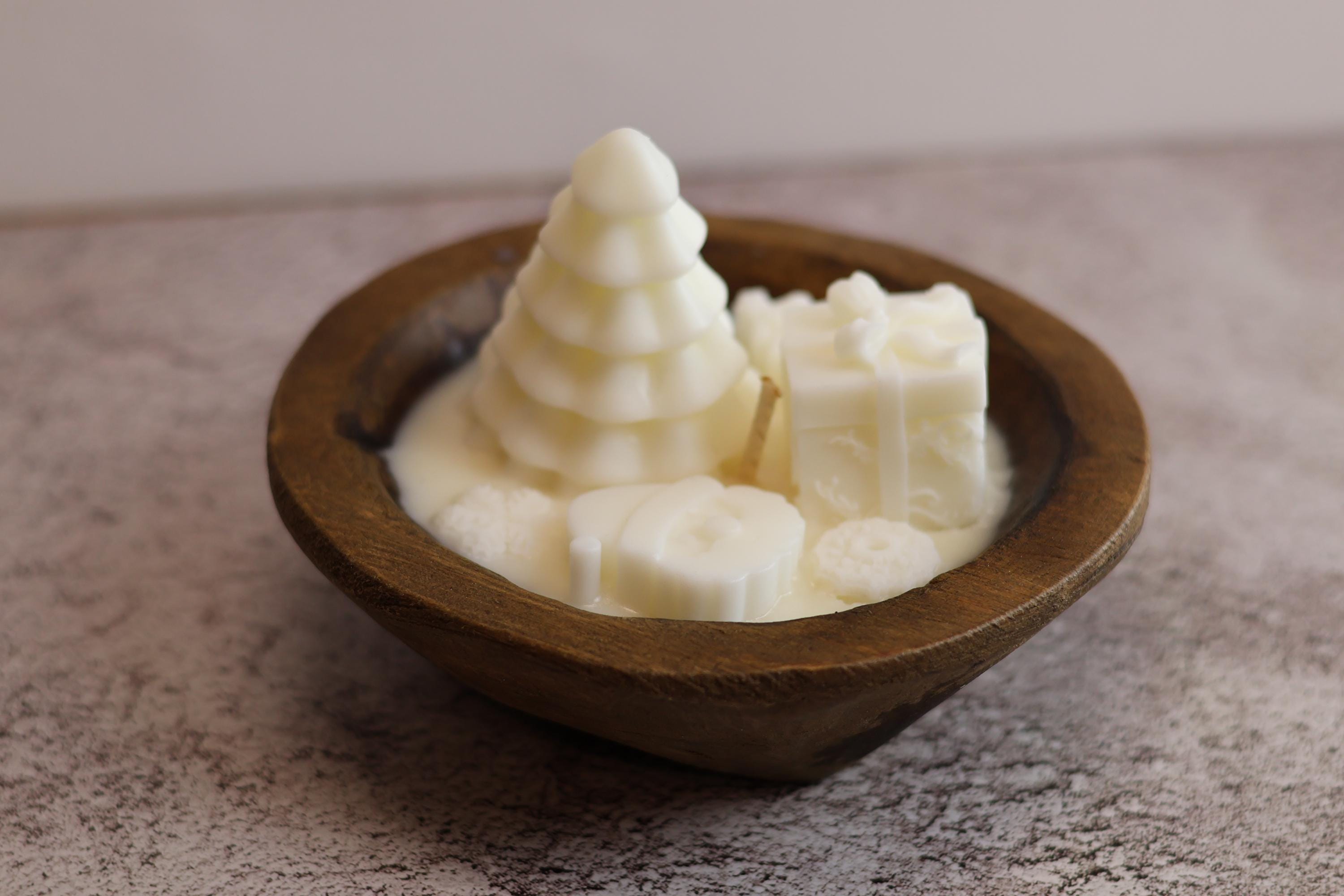 Rustic Wooden Christmas Candle