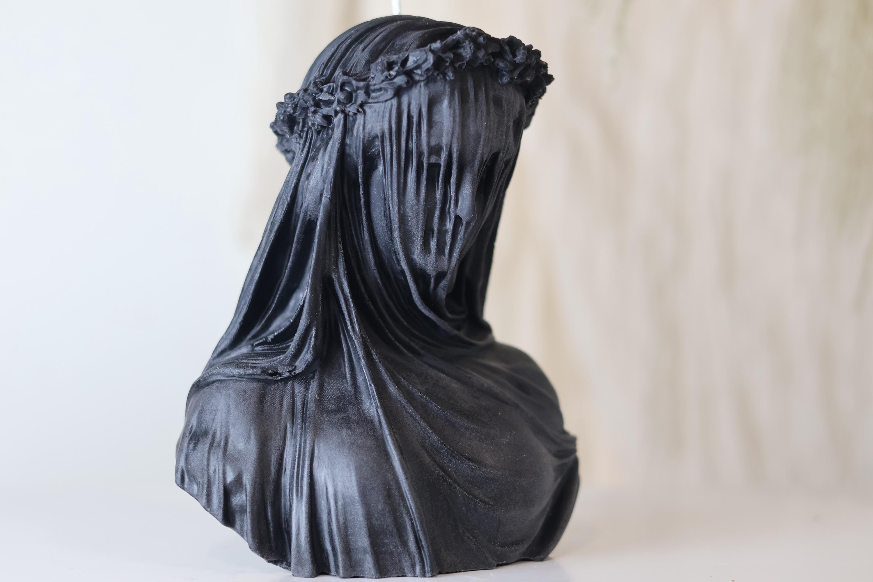 Large Veiled Lady Candle 6.5x4 inches