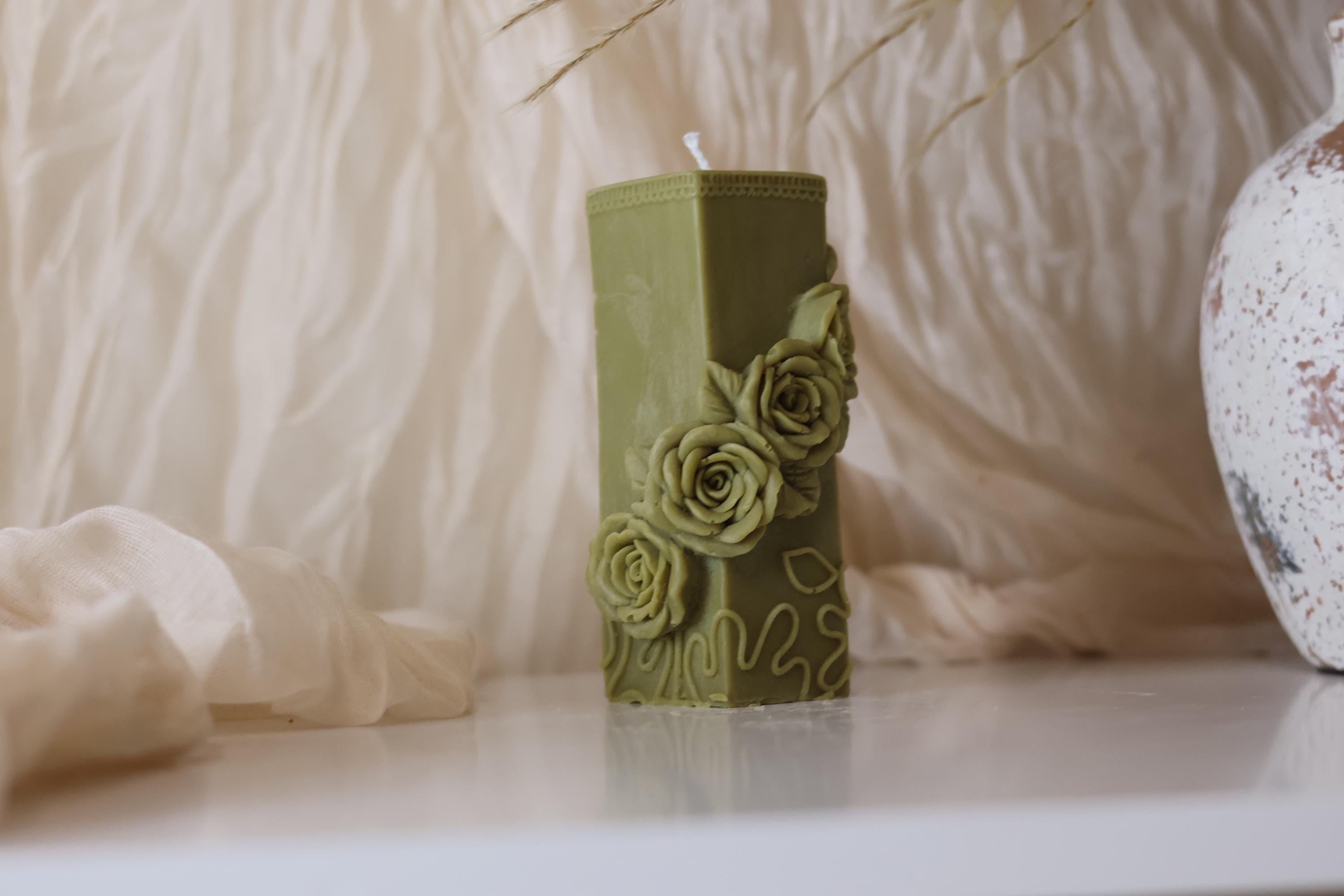 Rose Pillar Candle